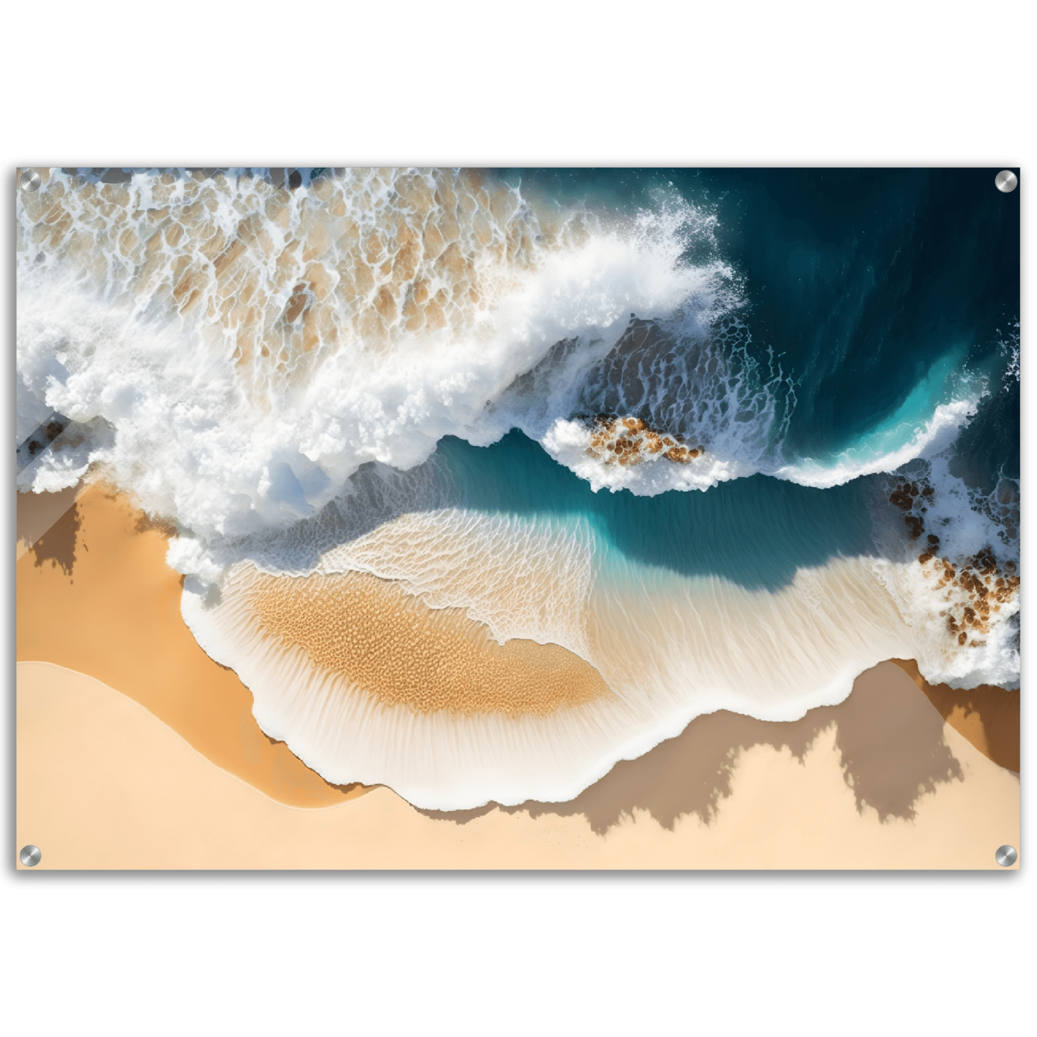 Beauty of the Sea: Waves Acrylic Glass Wall Art - Wallfix