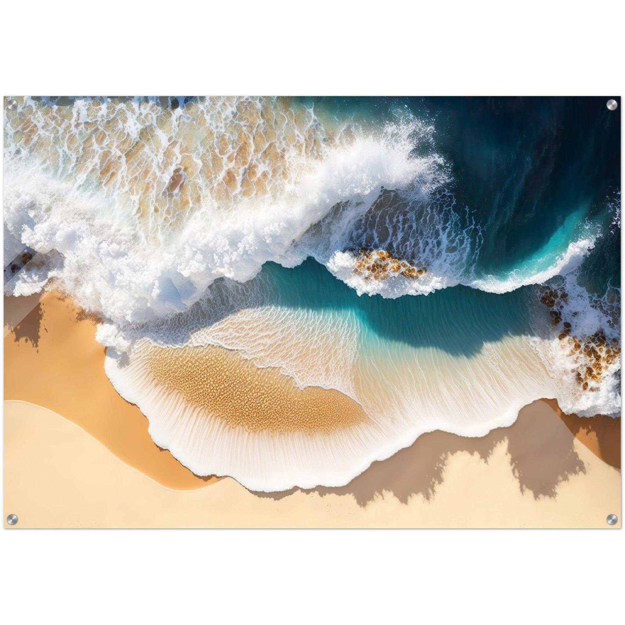 Beauty of the Sea: Waves Acrylic Glass Wall Art - Wallfix