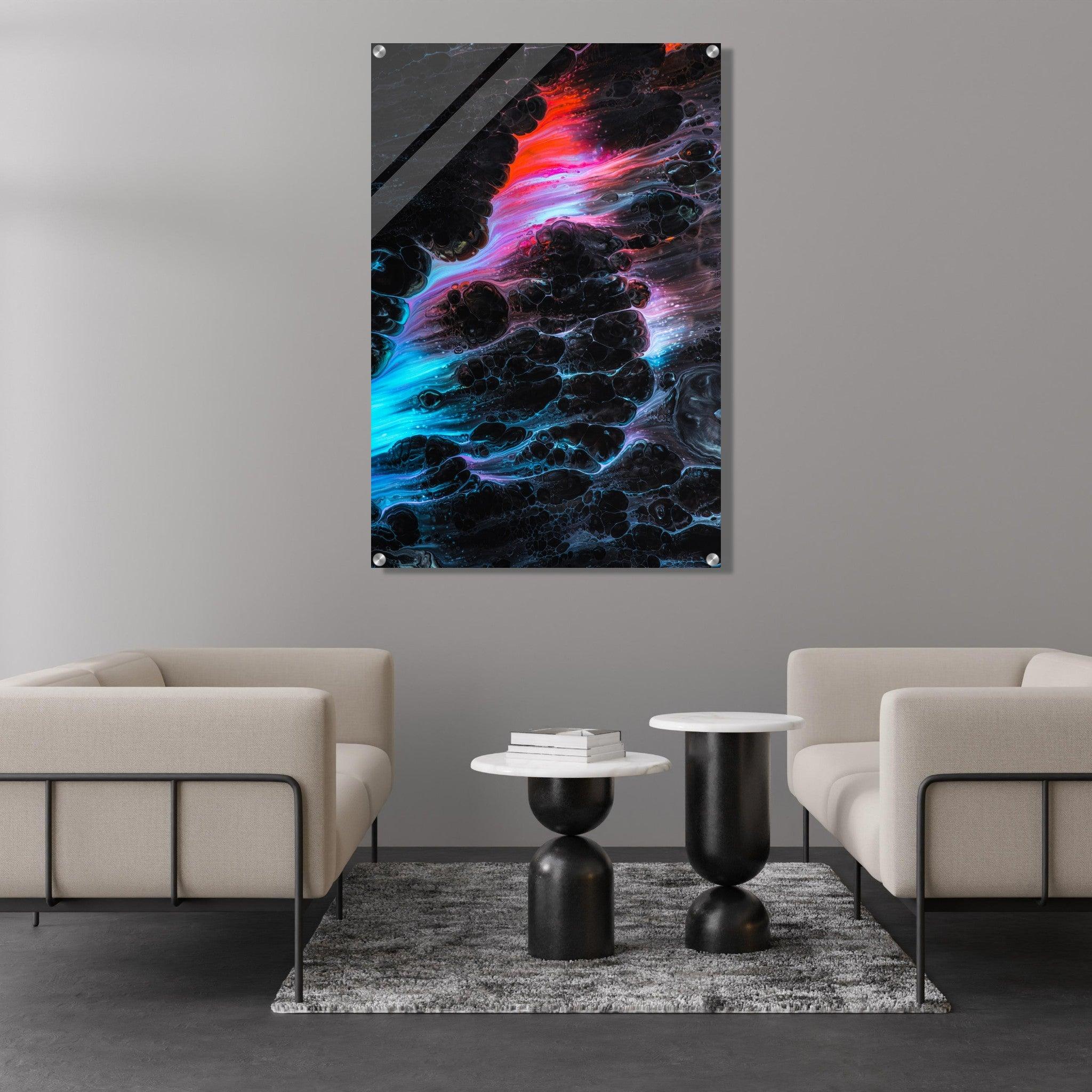 Chromatic Chaos: Bold Oil Mix Acrylic Glass Wall Art - Wallfix