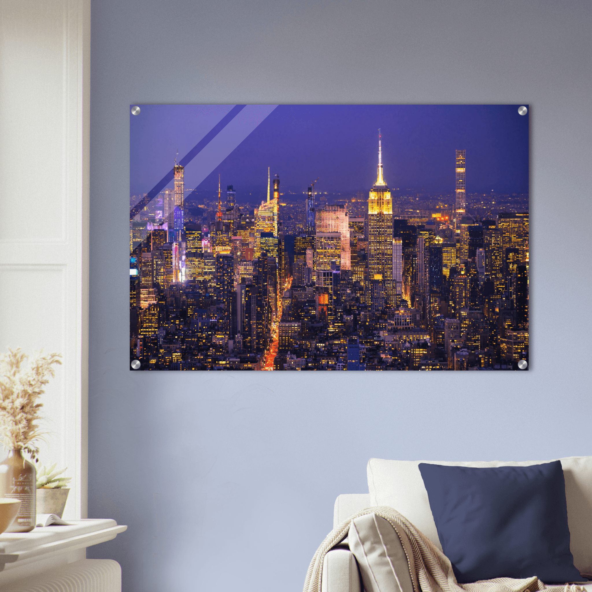 City Lights: Midtown Manhattan Acrylic Glass Wall Art - Wallfix
