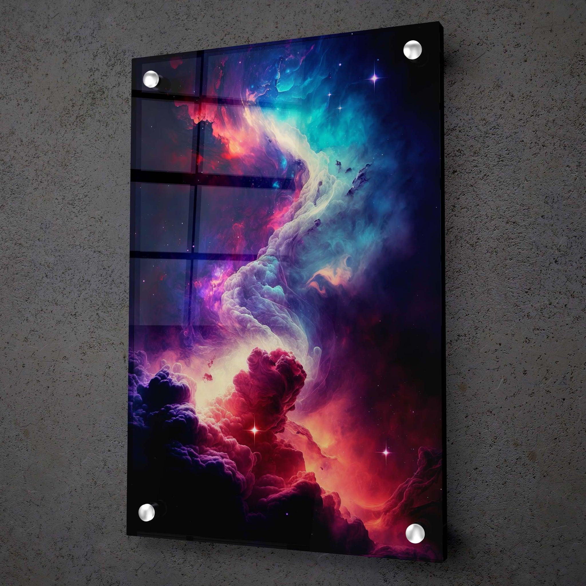 Cosmic Exploration: Abstract Nebula Acrylic Glass Wall Art - Wallfix