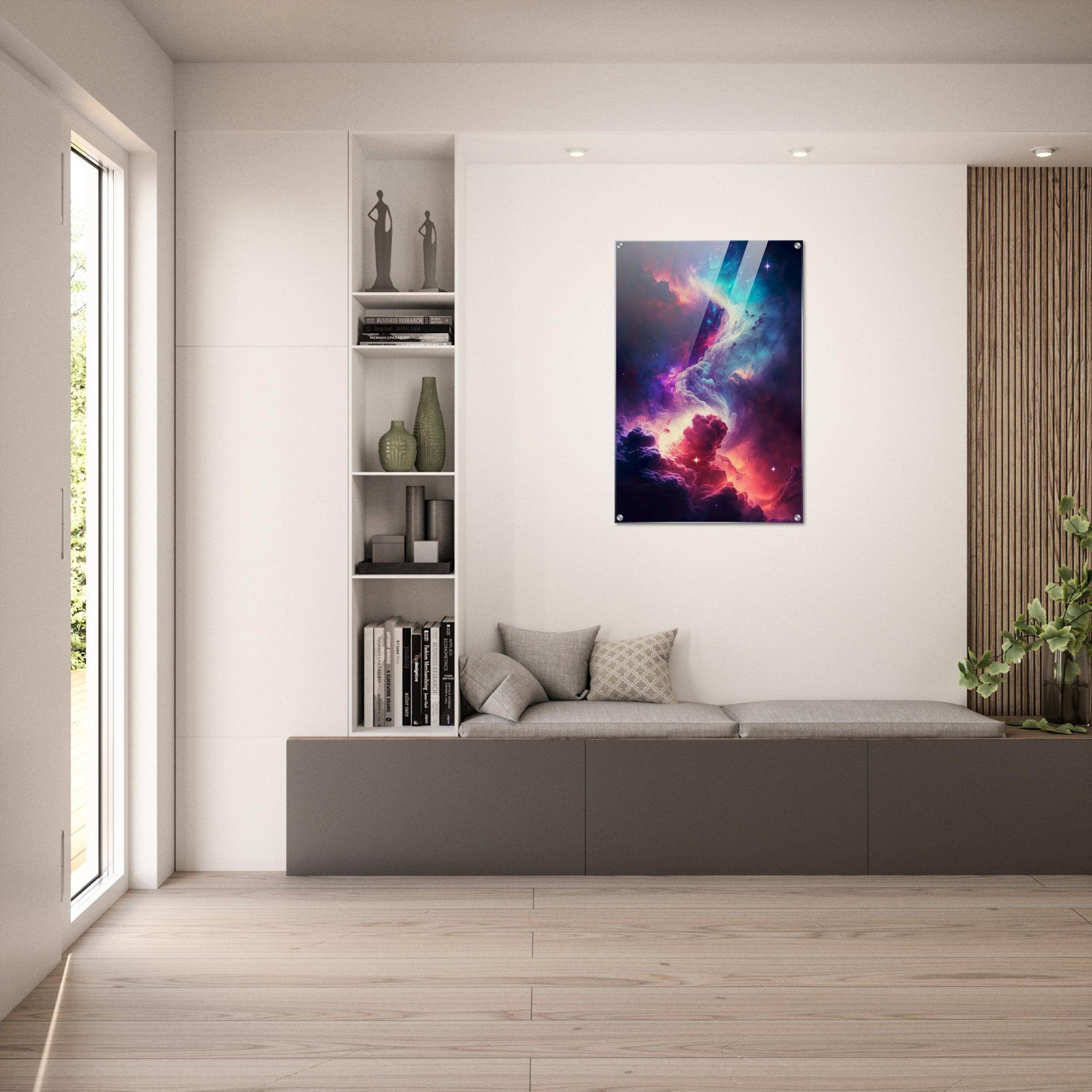 Cosmic Exploration: Abstract Nebula Acrylic Glass Wall Art - Wallfix