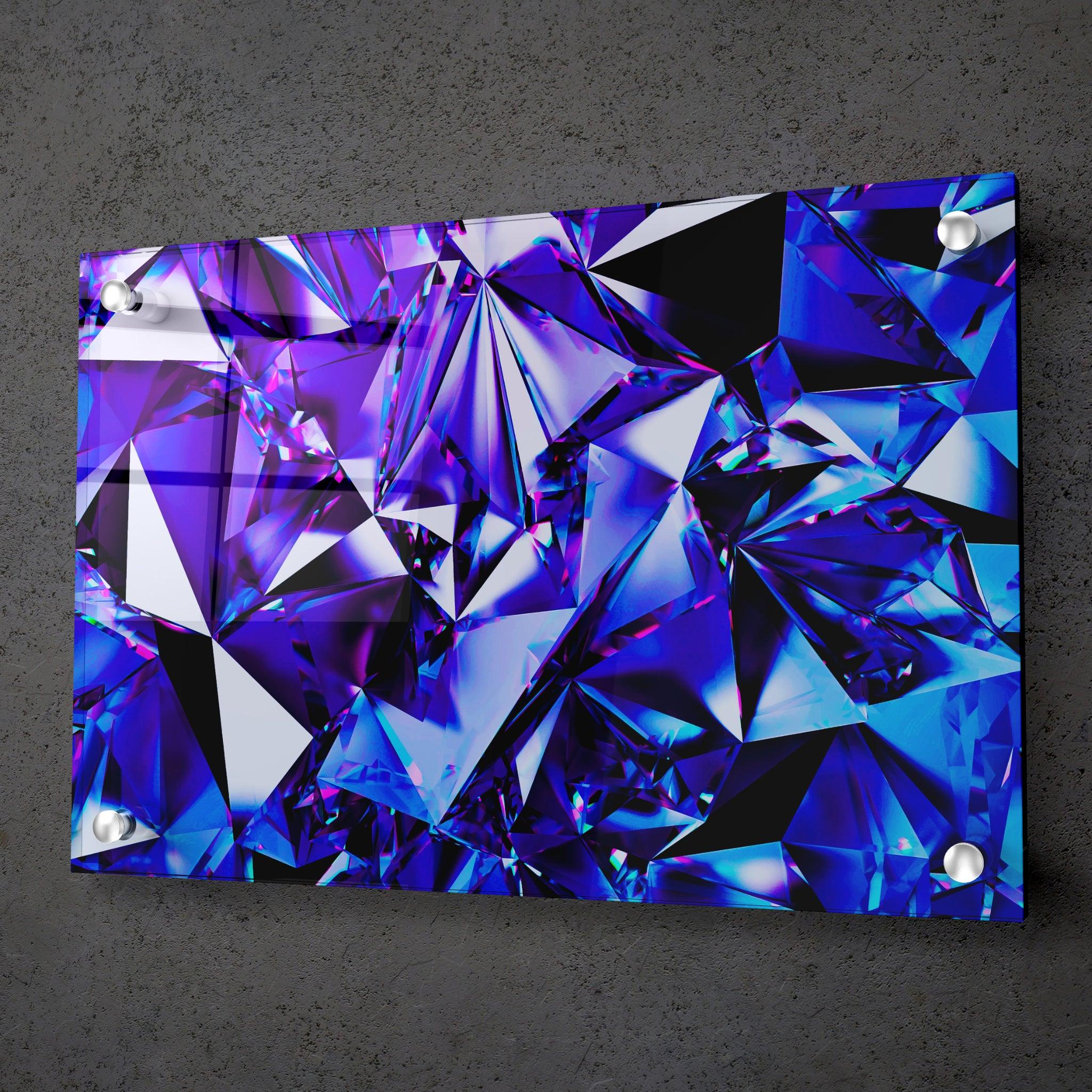 Crystal Prism: Purple Crystal Abstract Acrylic Glass Wall Art - Wallfix