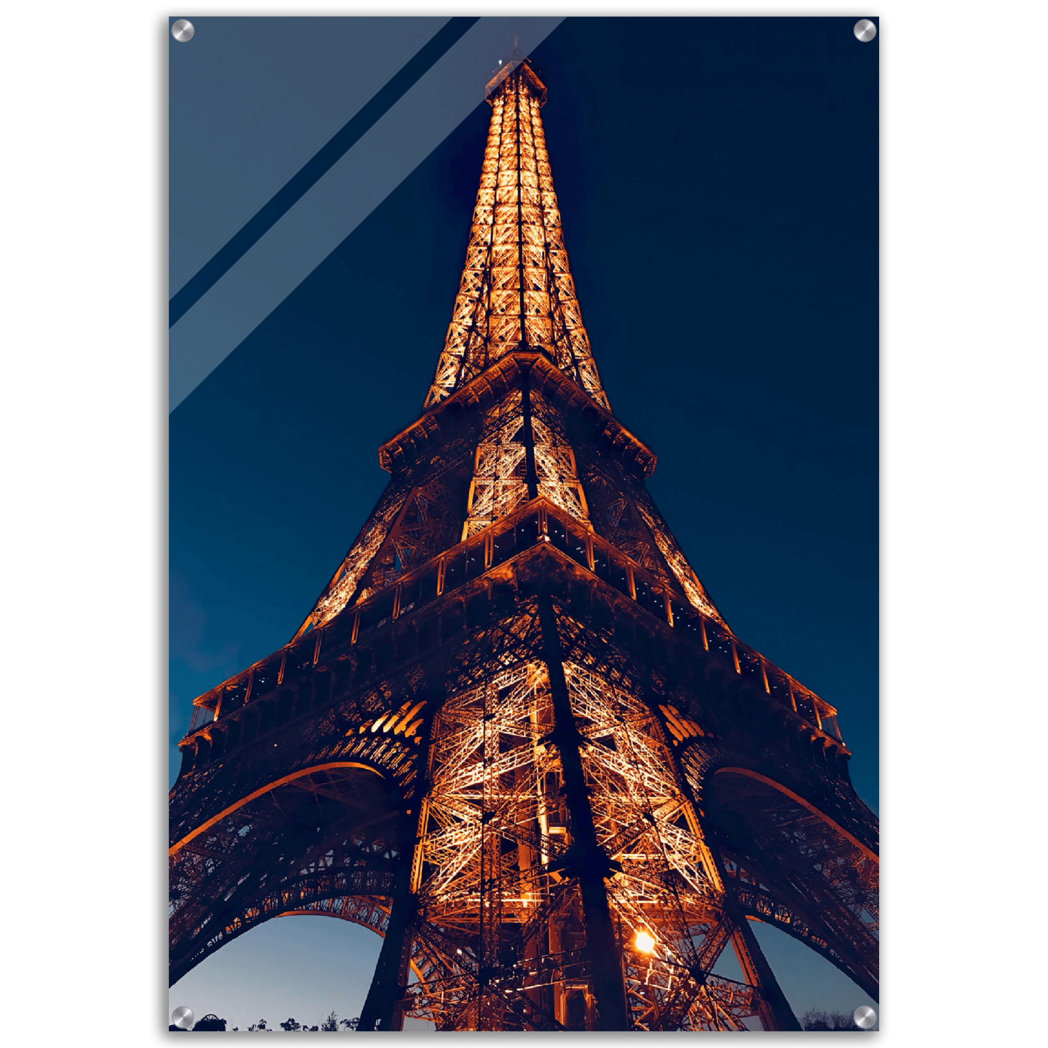 Dusk Descends: Eiffel Tower Acrylic Glass Wall Art - Wallfix