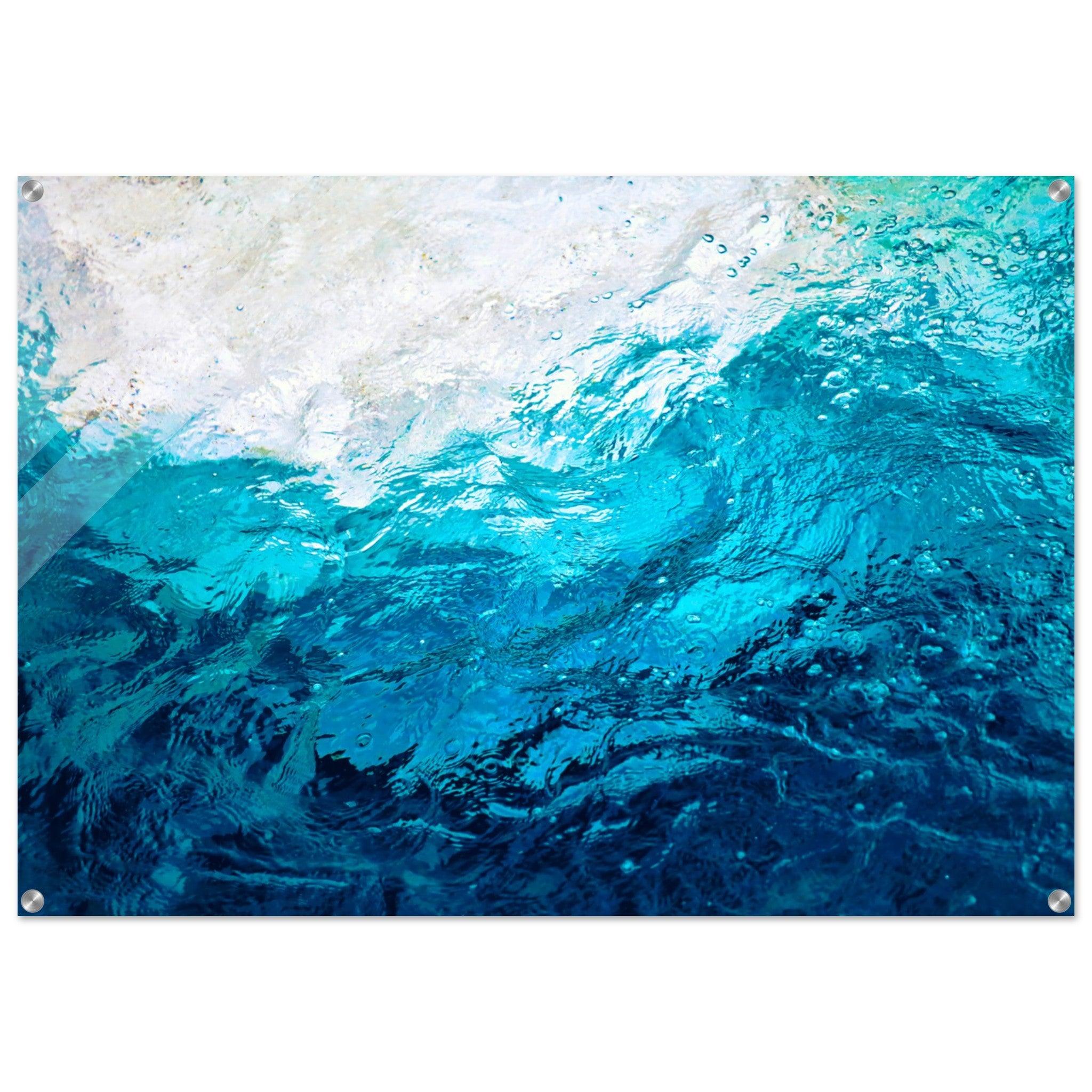 Ebb and Flow: Abstract Sea Water Flow Acrylic Glass Wall Art - Wallfix