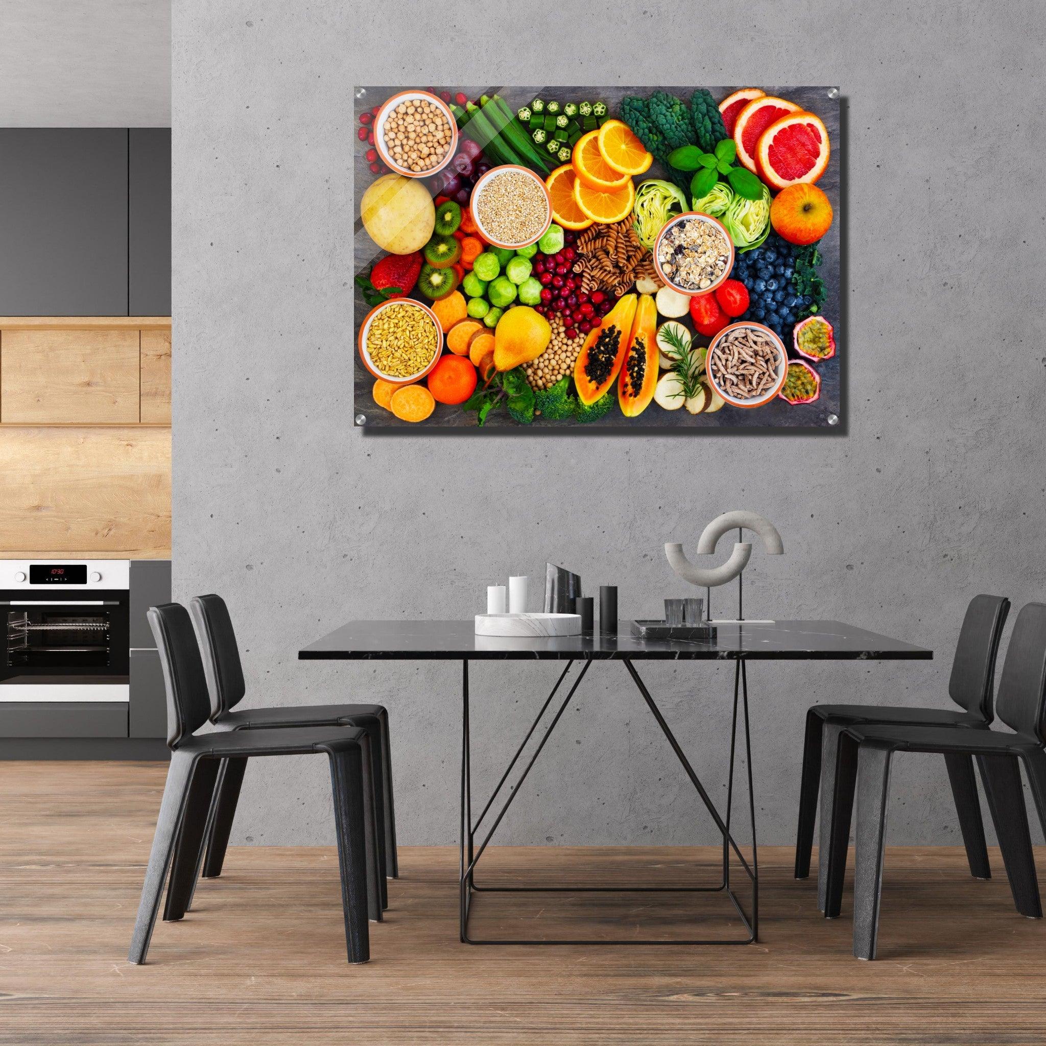 Fiber-Rich Feast: Colorful Anthocyanins on Marble Acrylic Glass Wall Art - Wallfix
