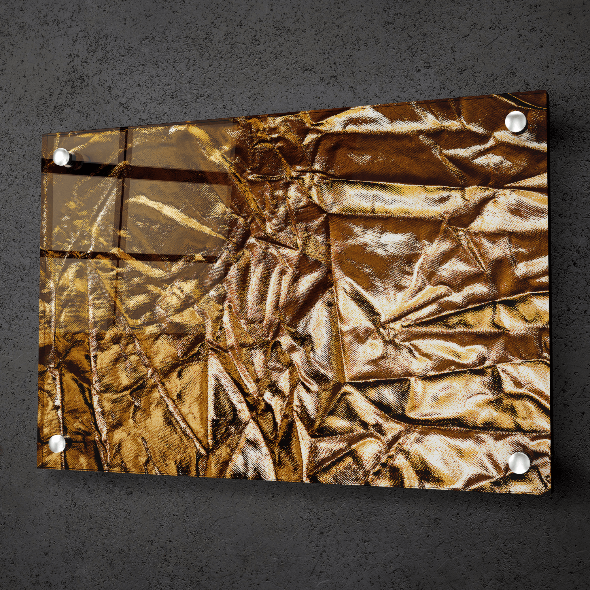Glittering Gold: Foil Textured Acrylic Glass Wall Art - Wallfix
