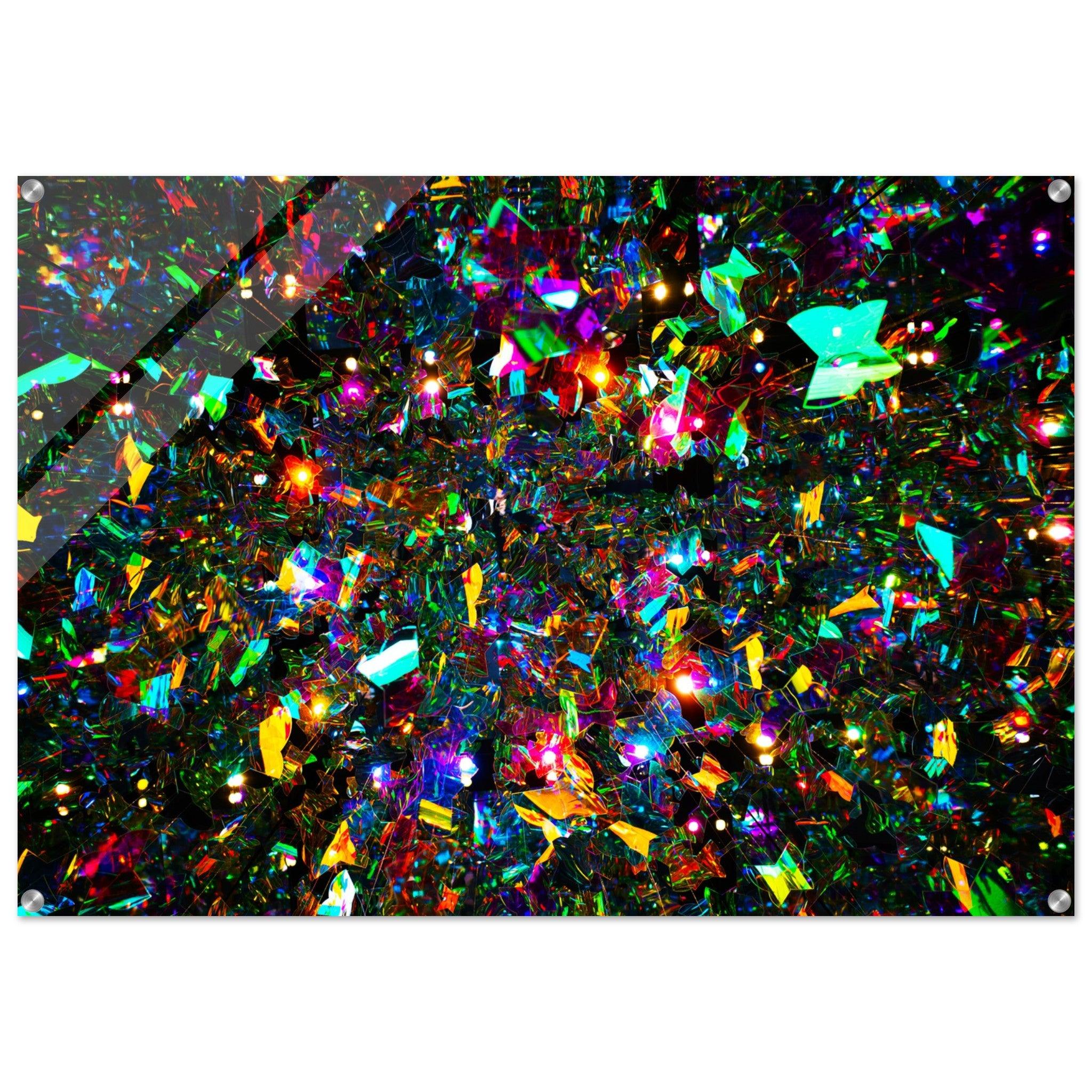 Iridescent Illuminations: Colorful Glitter Acrylic Glass Wall Art - Wallfix