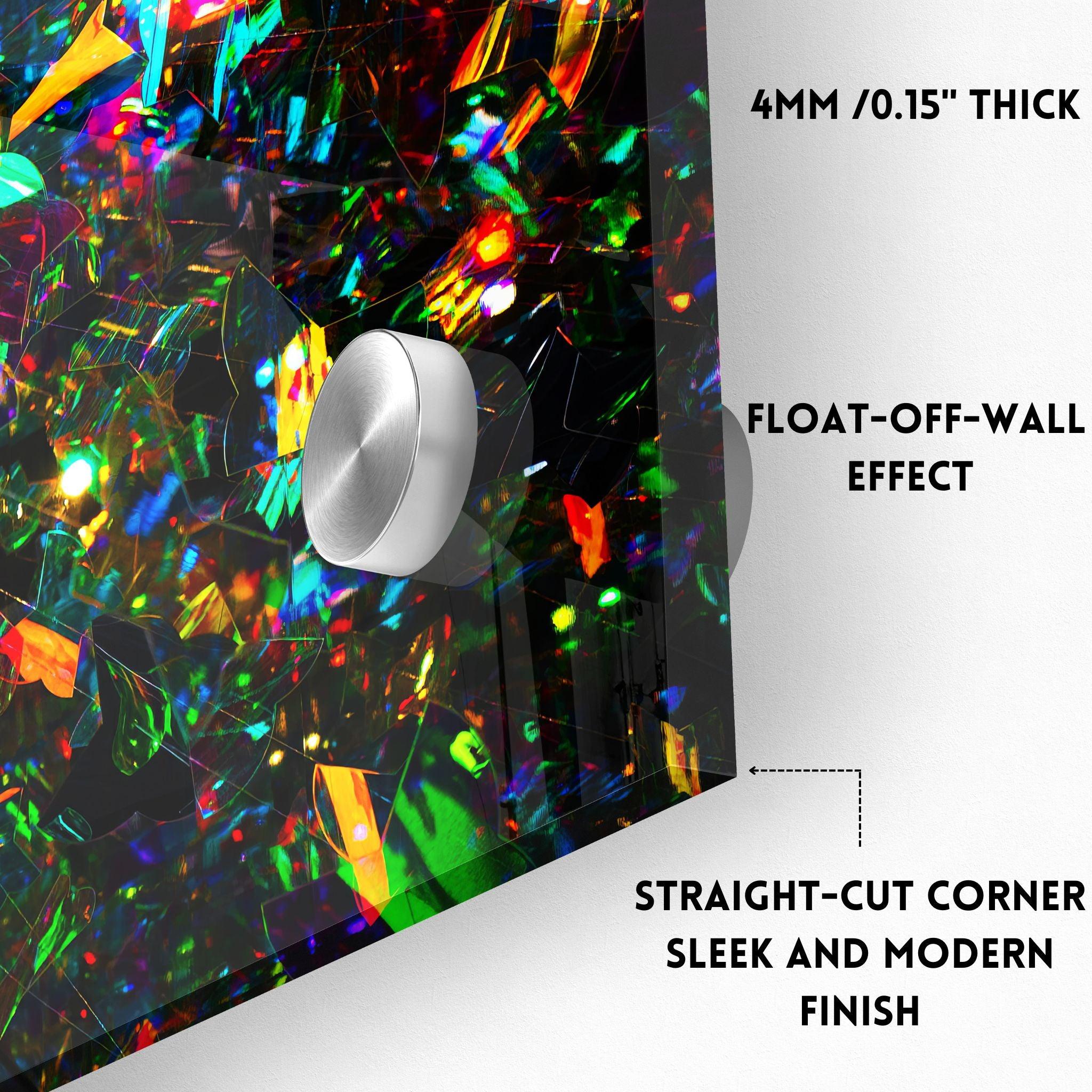 Iridescent Illuminations: Colorful Glitter Acrylic Glass Wall Art - Wallfix