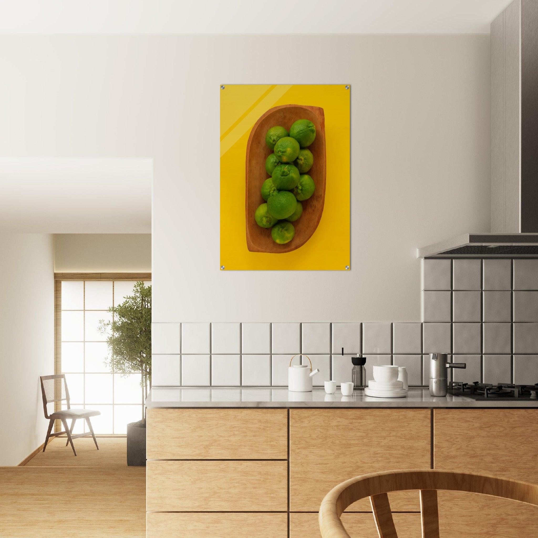 Lime Delight: A Burst of Color Acrylic Glass Wall Art - Wallfix