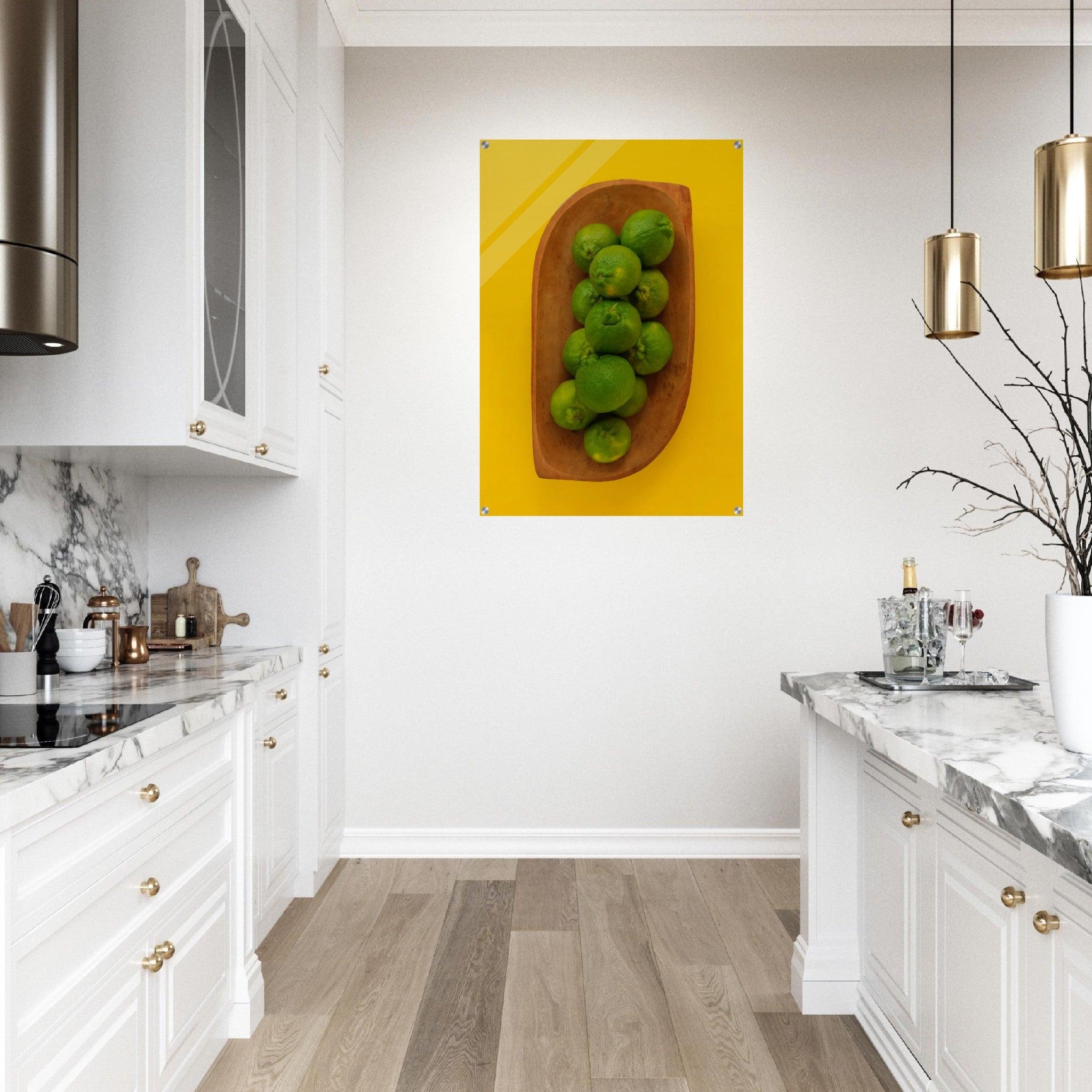 Lime Delight: A Burst of Color Acrylic Glass Wall Art - Wallfix