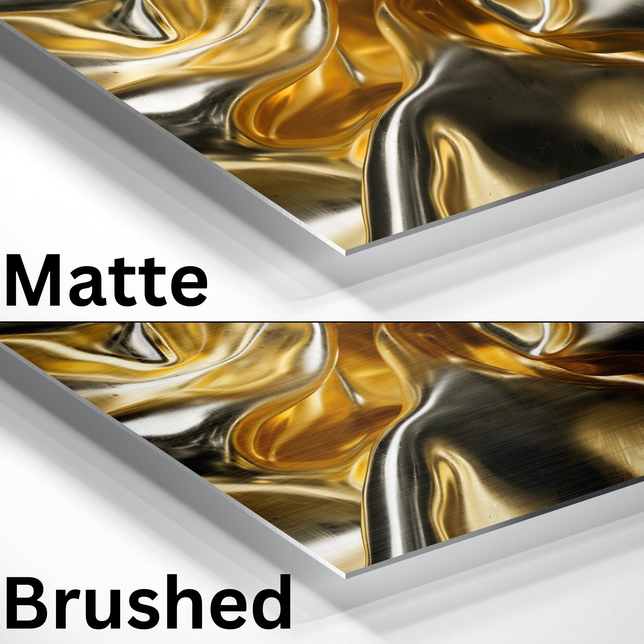 Liquid Metal: Abstract Gold Metal Wall Art - Wallfix