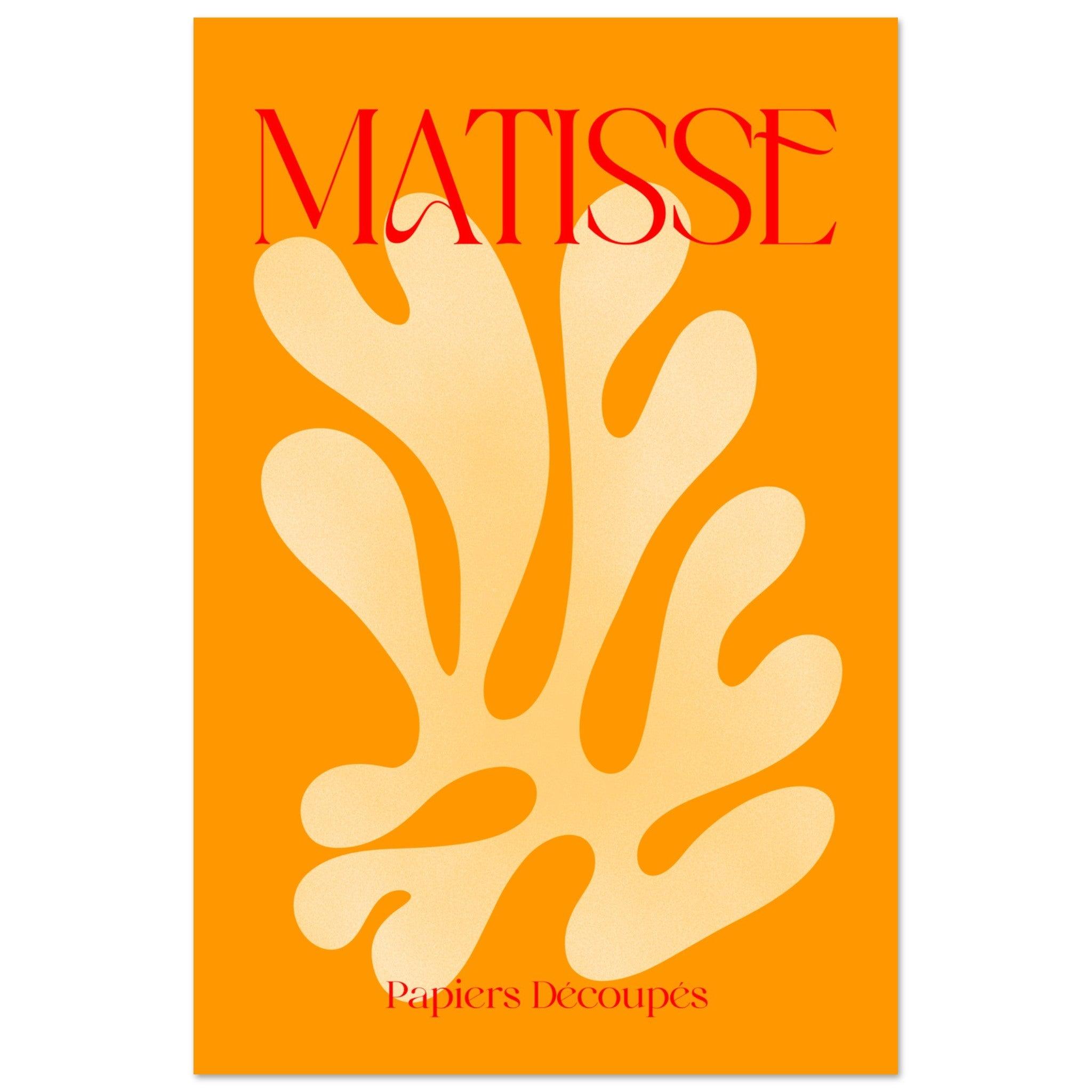 Matisse-Inspired: Orange Abstract Floral Metal Wall Art - Wallfix