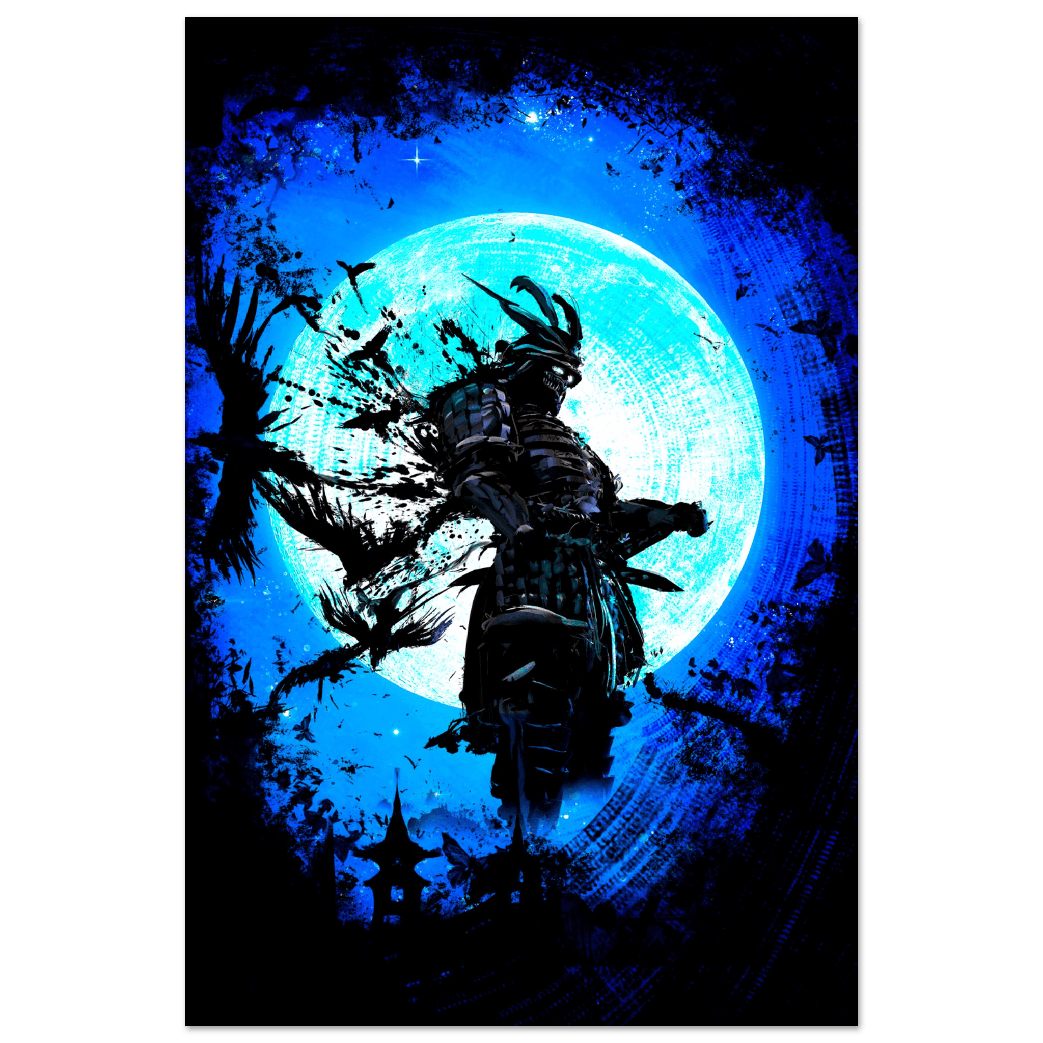 Moon Guardian: Samurai's Vigil Metal Wall Art - Wallfix