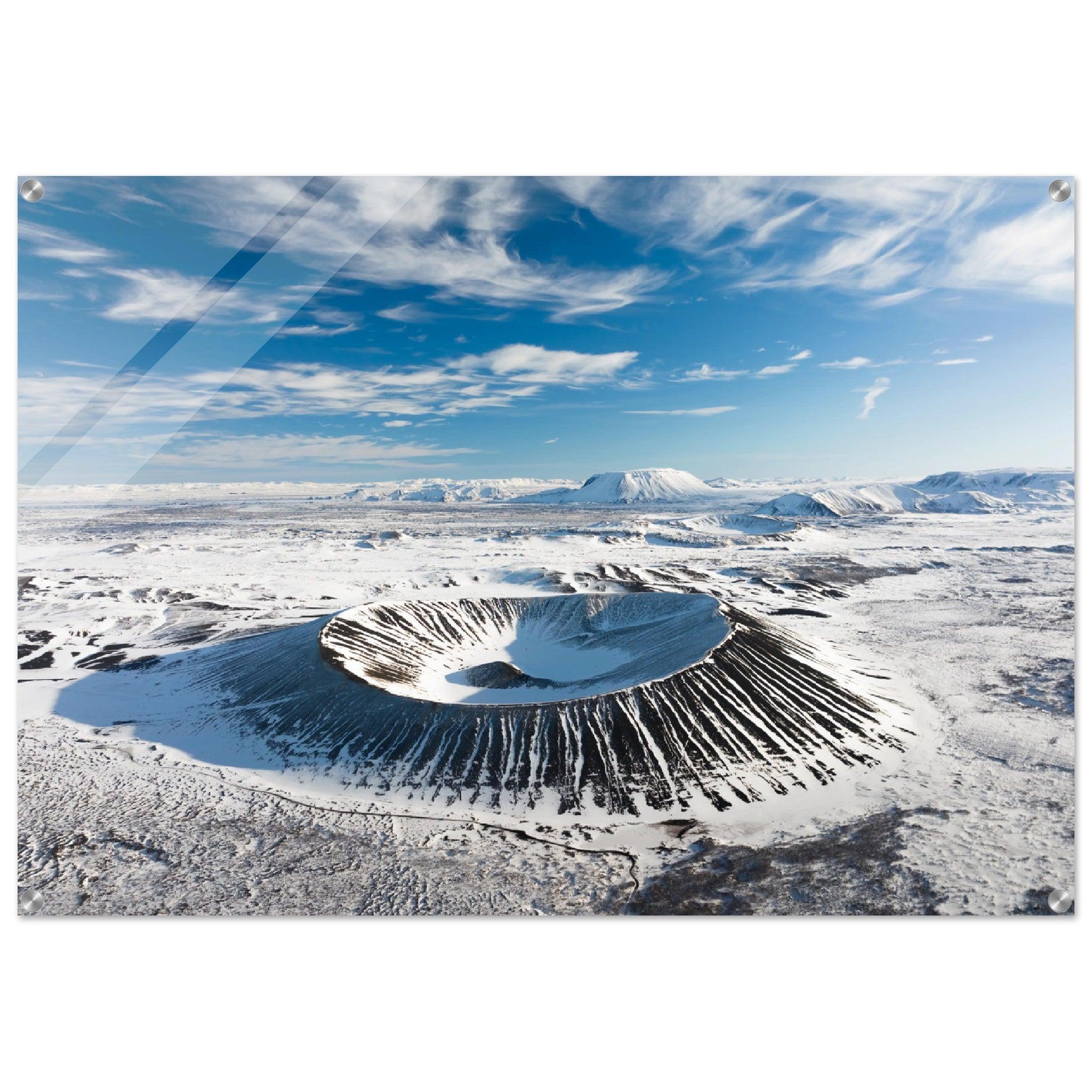 North Iceland: Aerial view of Hverfjall Crater Acrylic Glass Wall Art - Wallfix