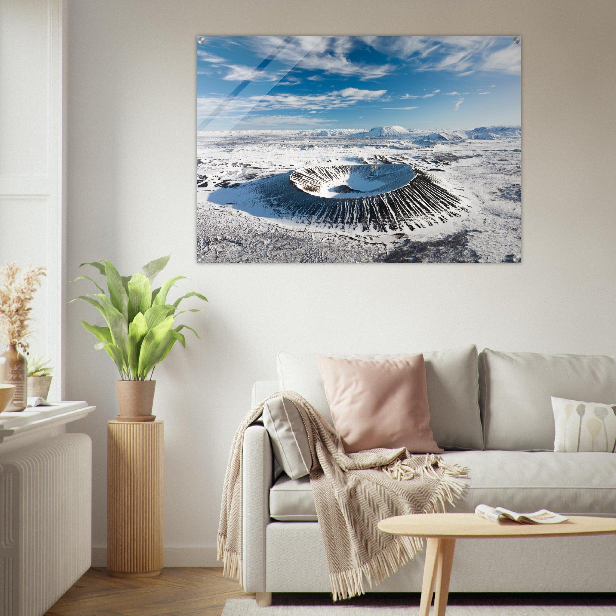 North Iceland: Aerial view of Hverfjall Crater Acrylic Glass Wall Art - Wallfix