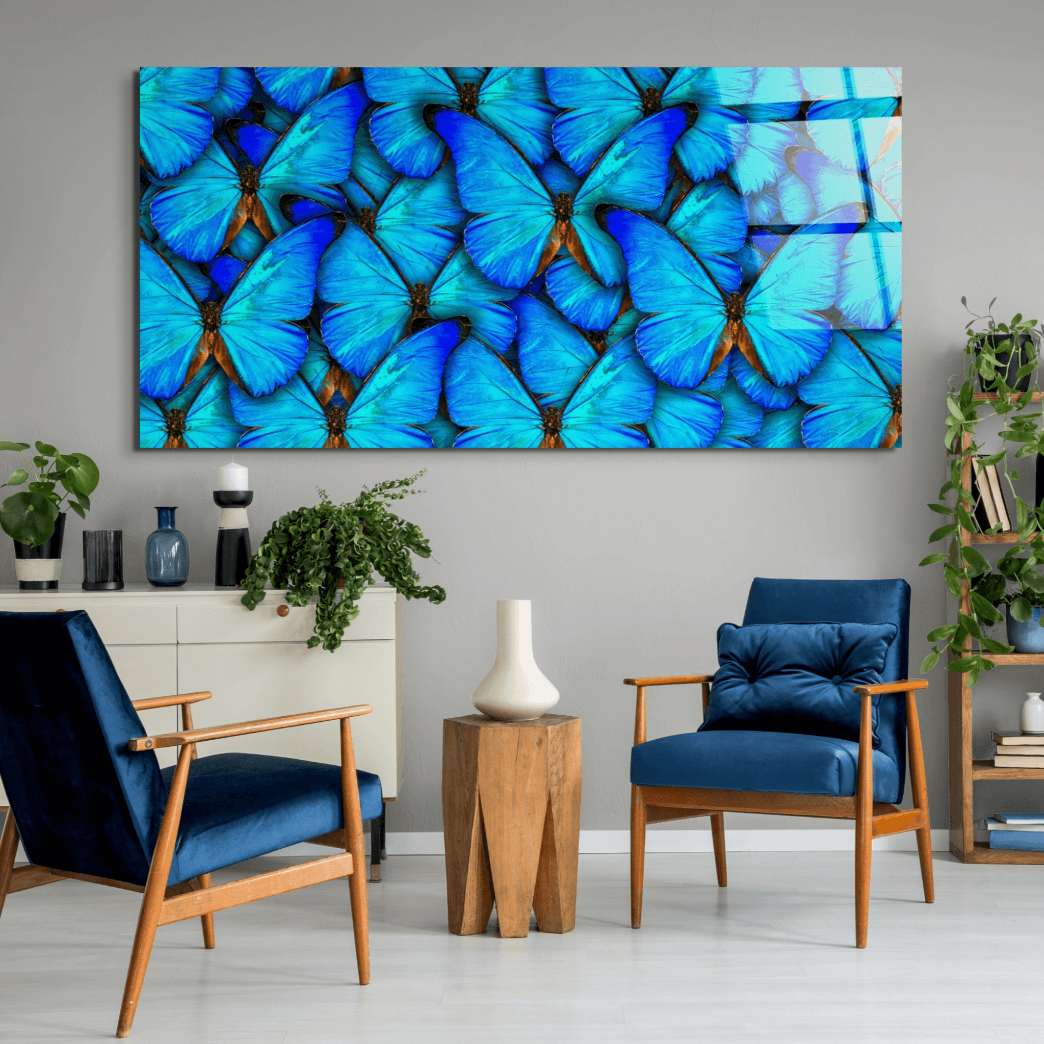 Panoramic: Butterfly Collage Acrylic Glass Wall Art - Wallfix