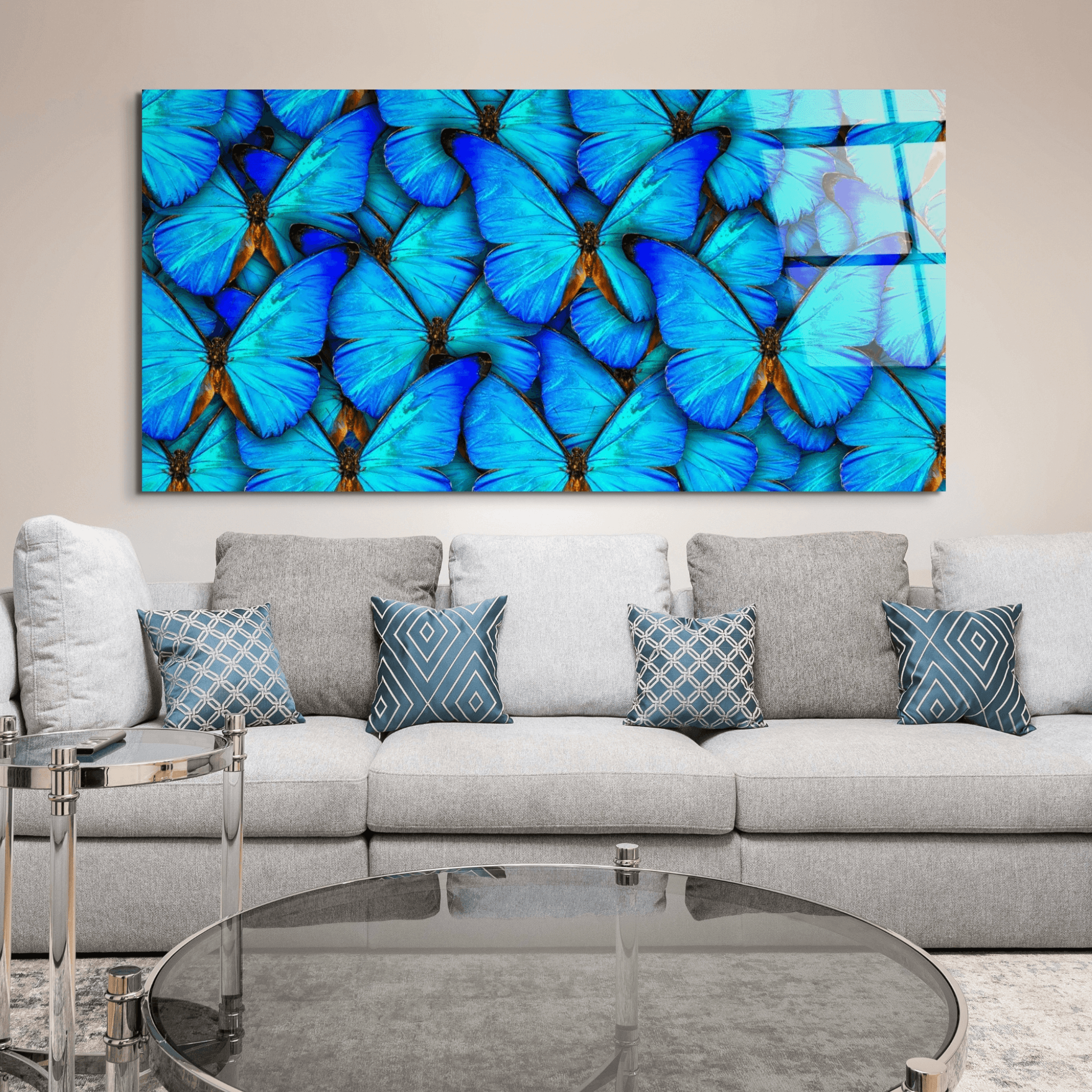 Panoramic: Butterfly Collage Acrylic Glass Wall Art - Wallfix