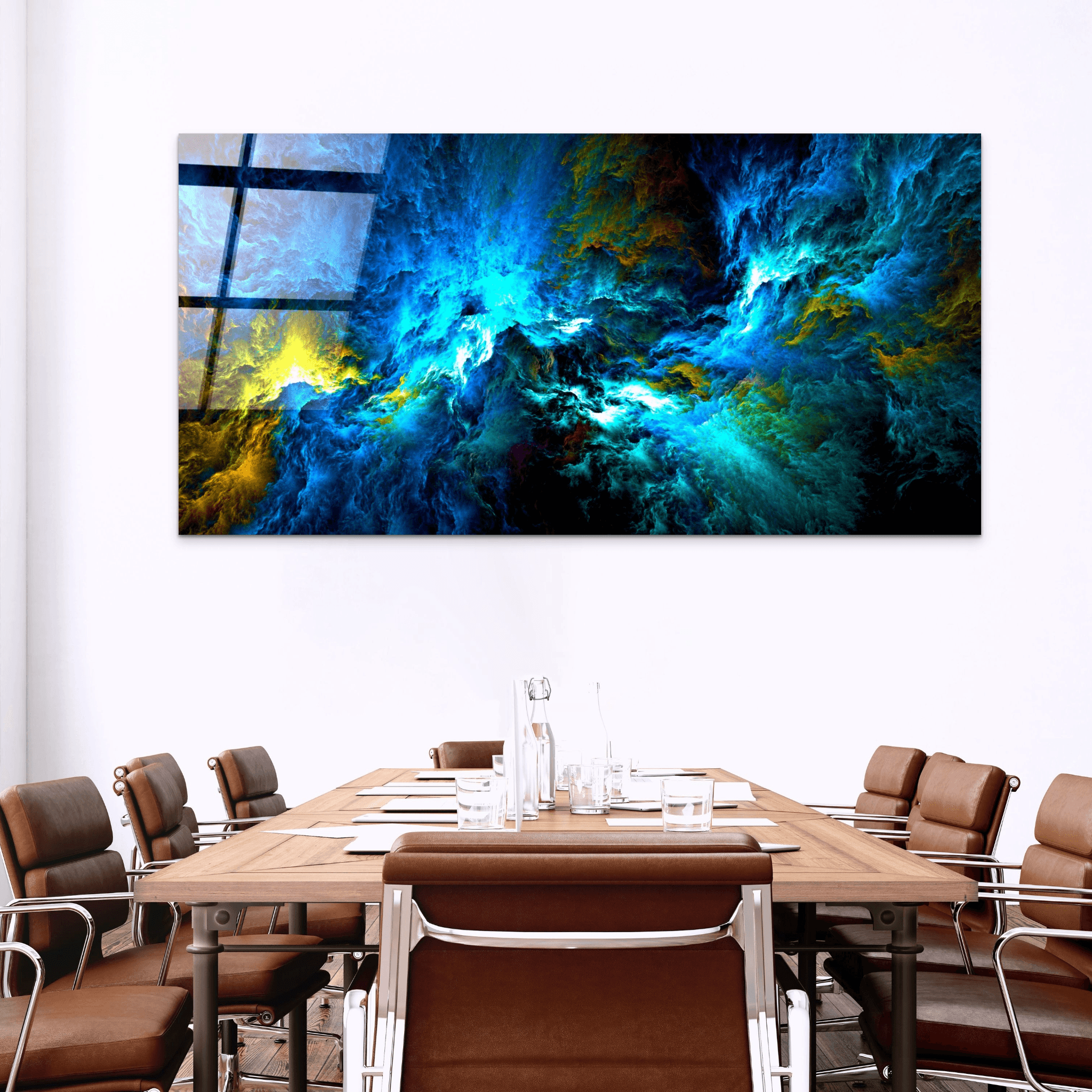 Panoramic: Dynamic turbulence Abstract Acrylic Glass Wall Art - Wallfix