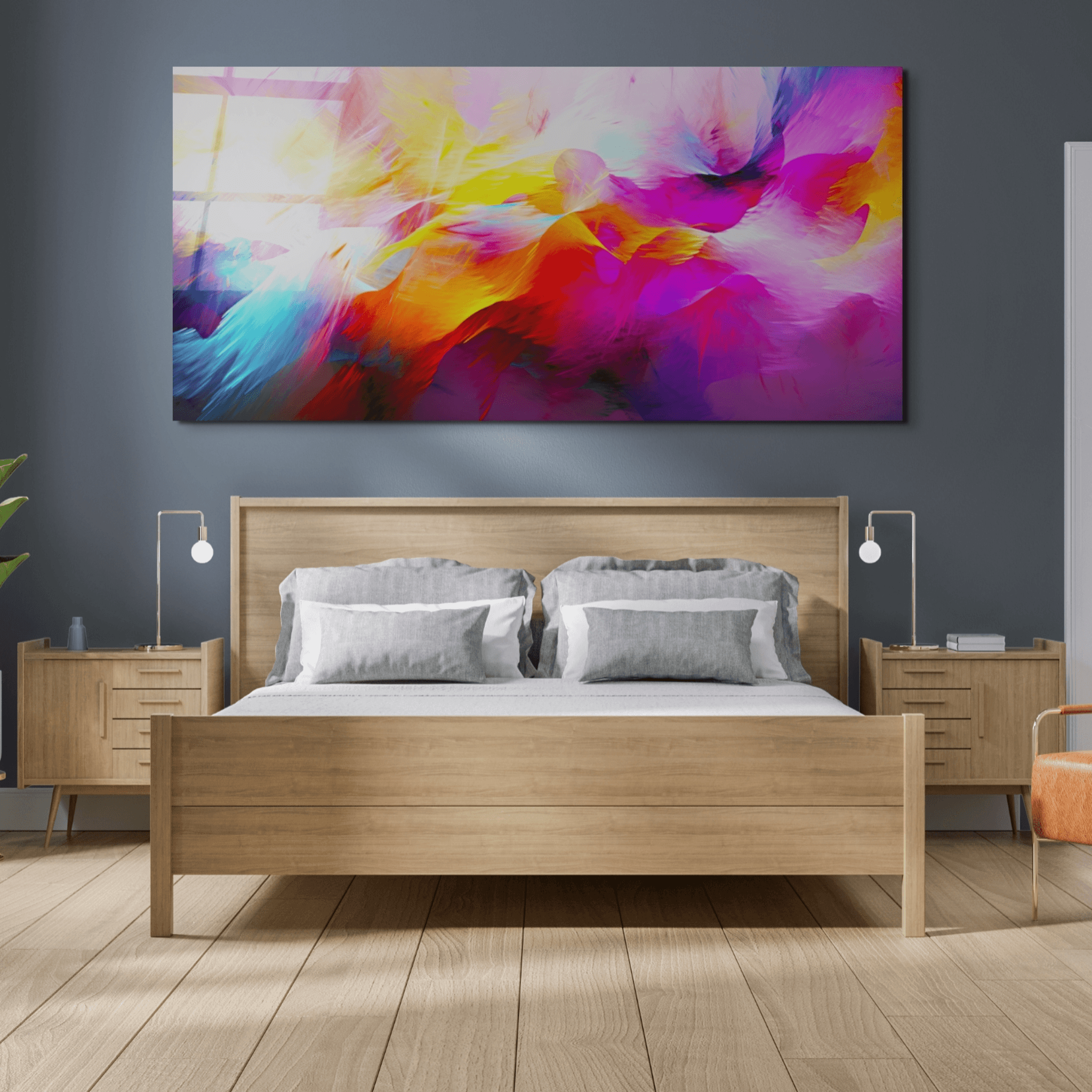 Panoramic: Hypercolorful Dreamscape Abstract Acrylic Glass Wall Art - Wallfix