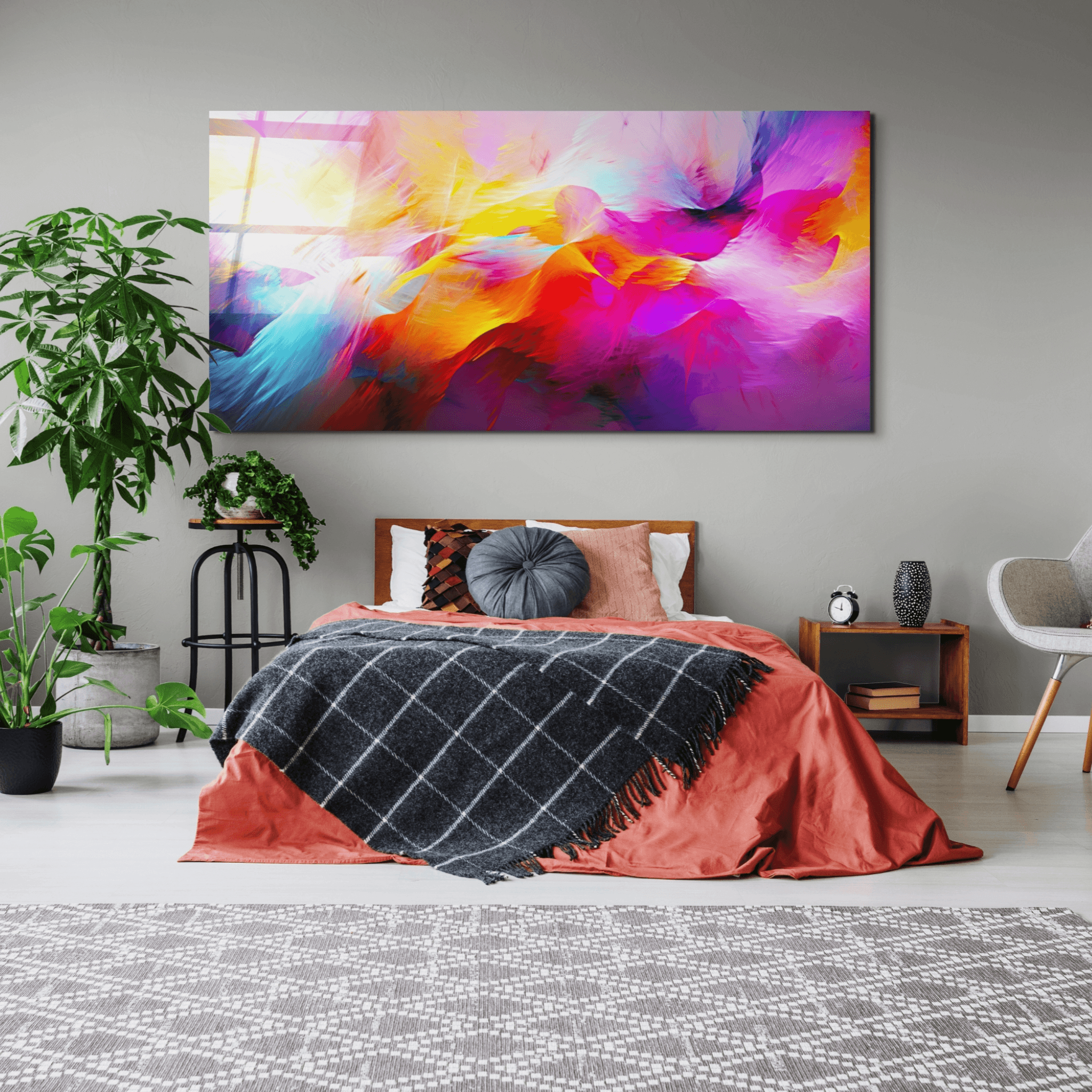 Panoramic: Hypercolorful Dreamscape Abstract Acrylic Glass Wall Art - Wallfix