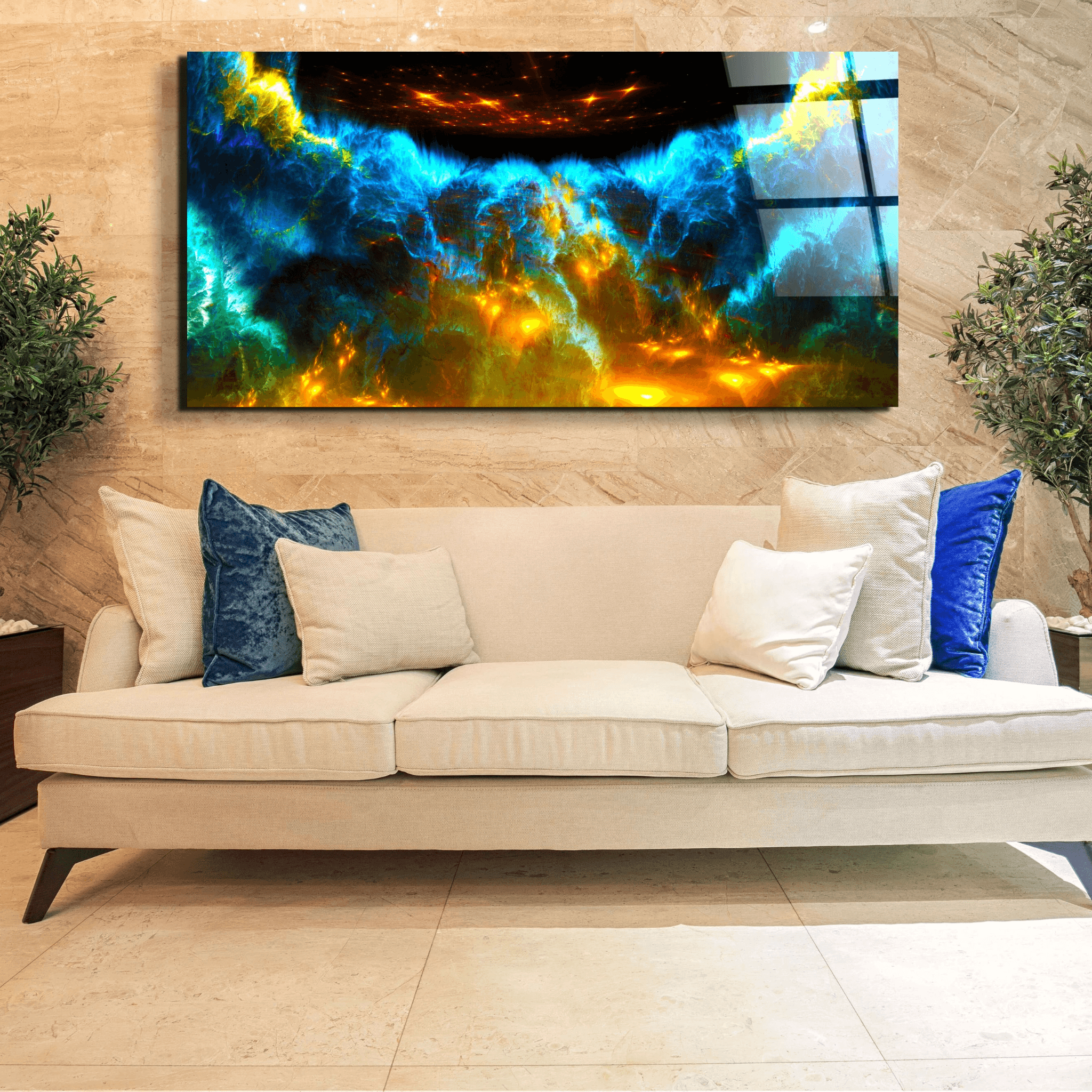 Panoramic: Interstellar Cloud Abstract Acrylic Glass Wall Art - Wallfix