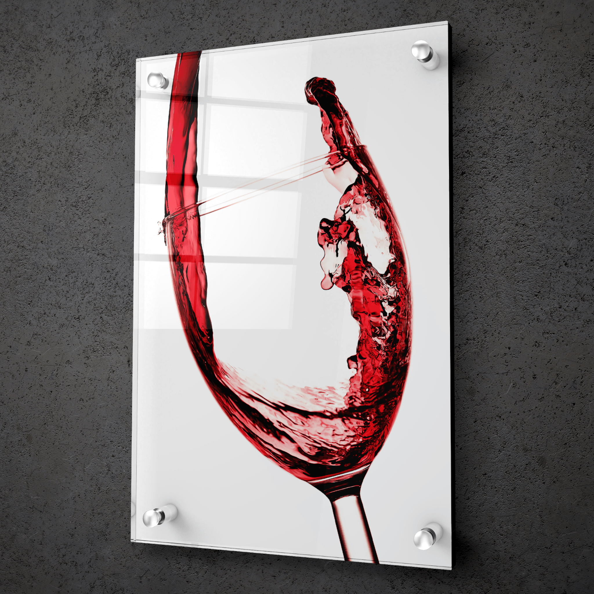 Perfect Pour: Close-Up Wine Glass Acrylic Glass Wall Art - Wallfix