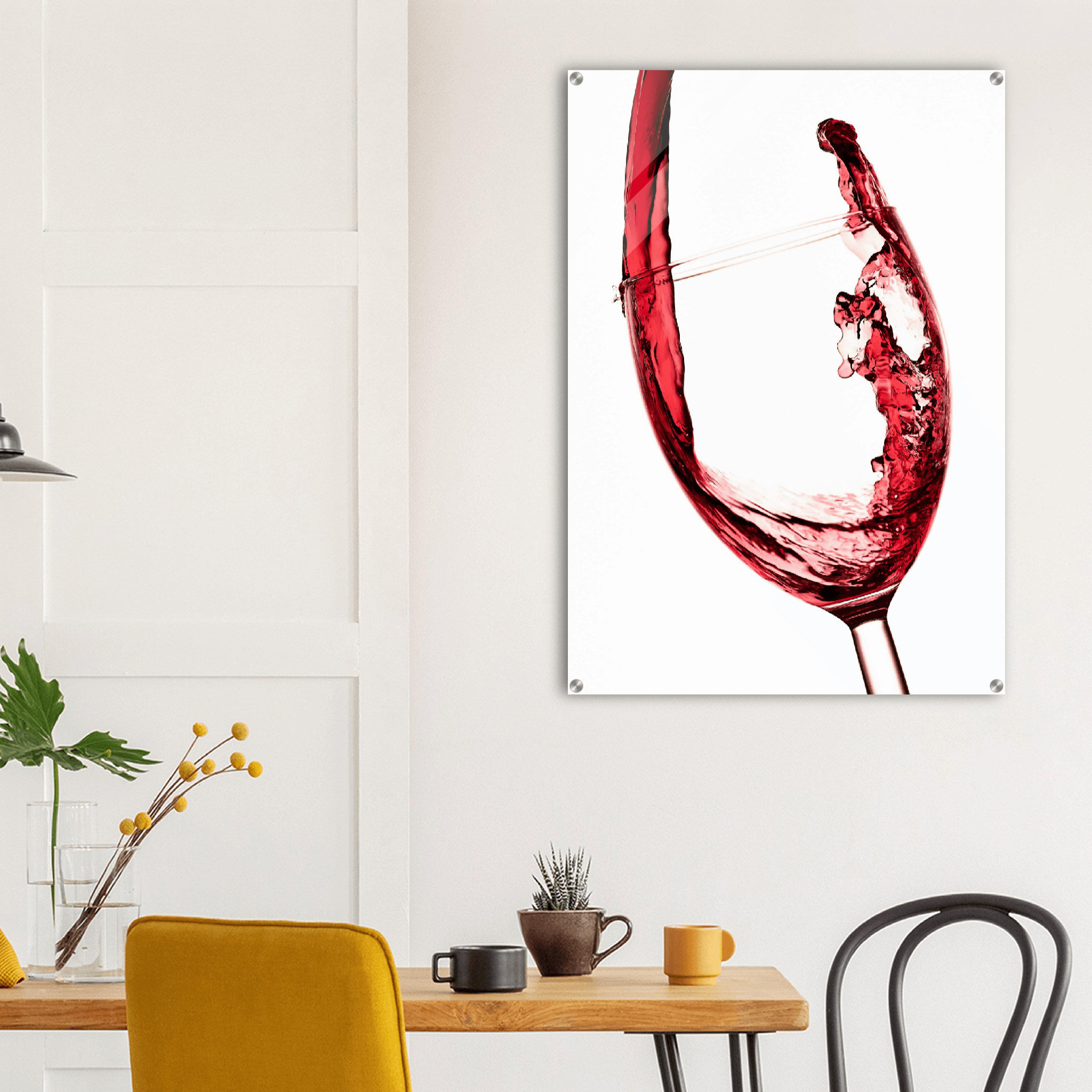 Perfect Pour: Close-Up Wine Glass Acrylic Glass Wall Art - Wallfix