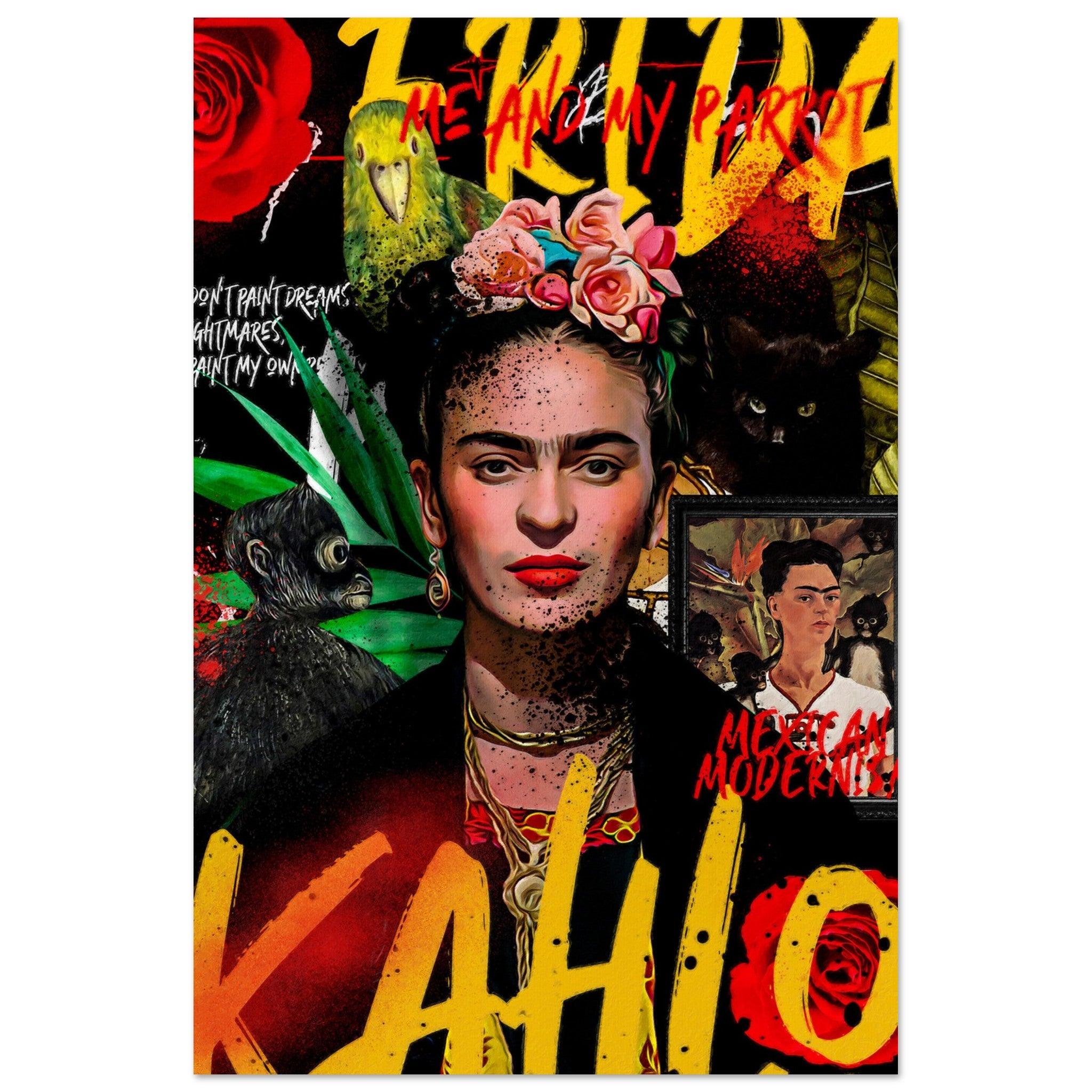 Pop Art: Frida Kahlo Metal Wall Art - Wallfix