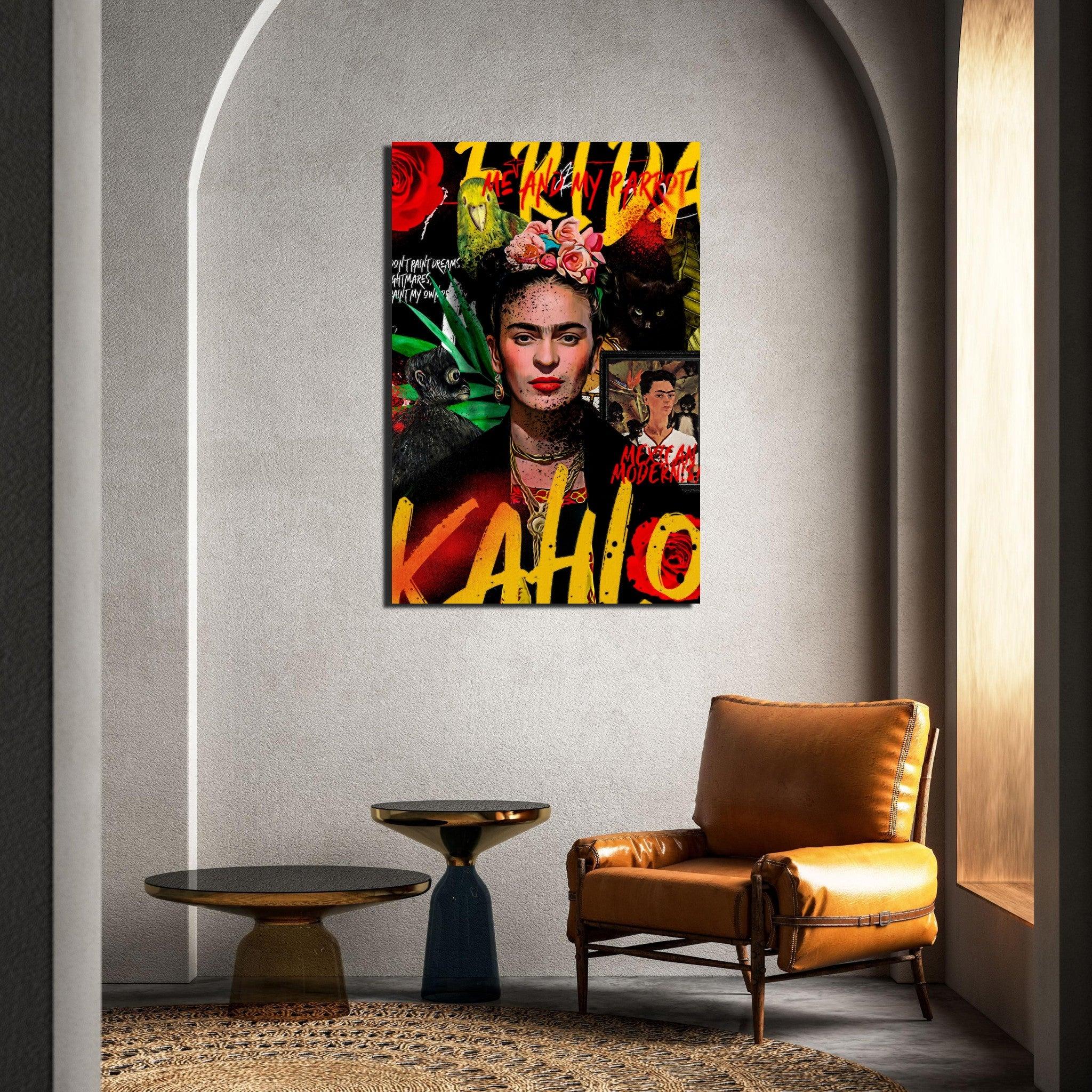 Pop Art: Frida Kahlo Metal Wall Art - Wallfix