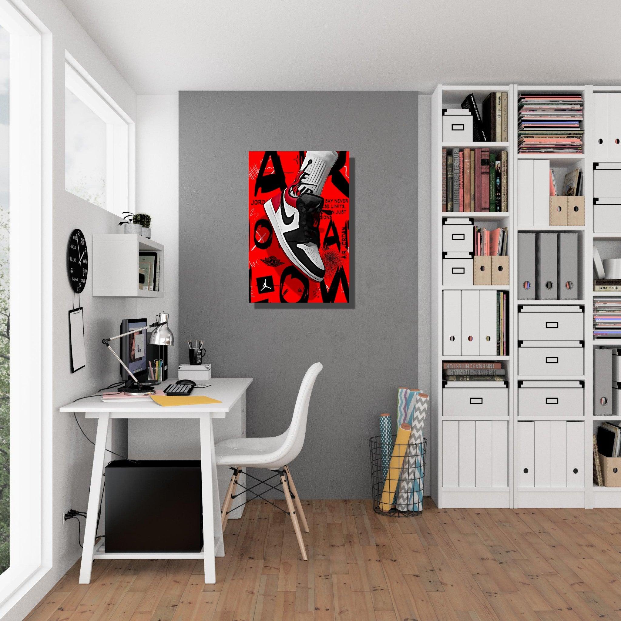 Pop Art: Jordan Red And Black Metal Wall Art - Wallfix