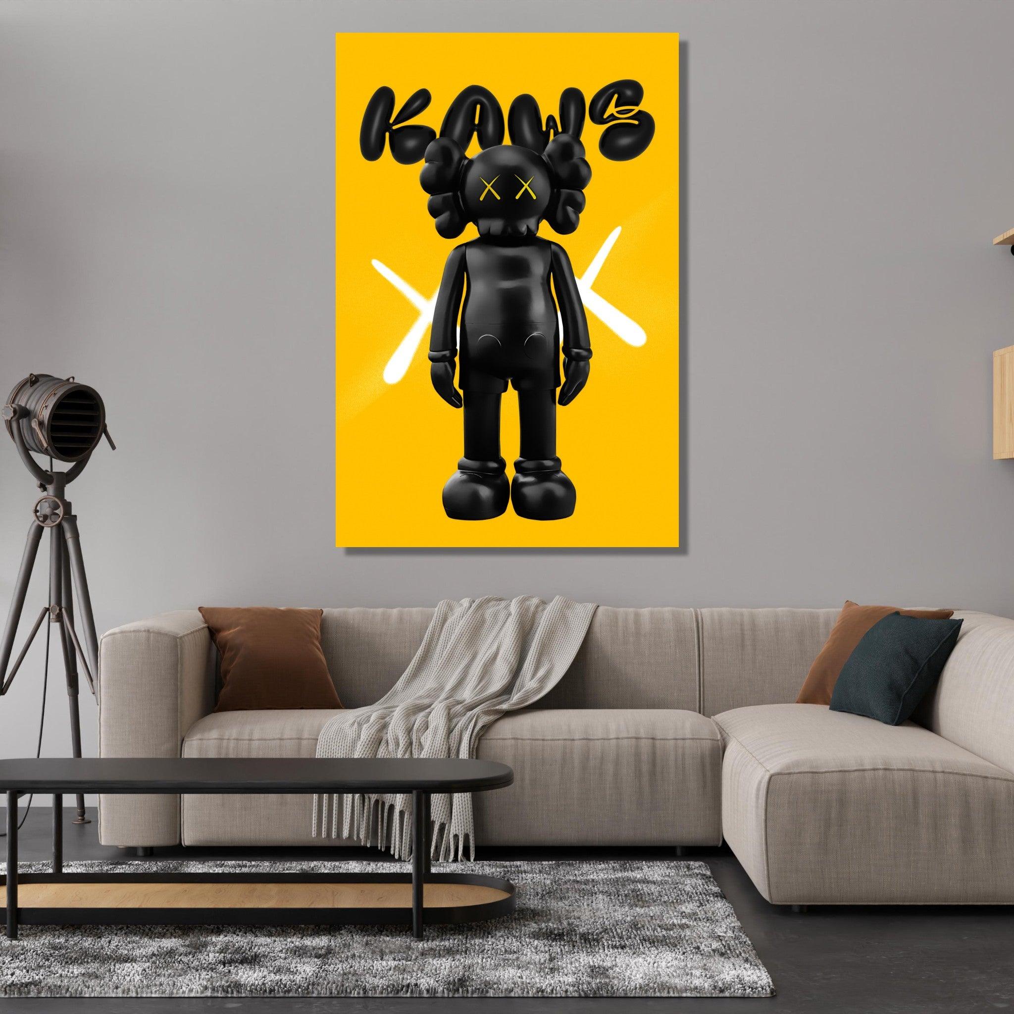 Pop Culture: KAW-Artwork Black and Yellow Metal Wall Art - Wallfix