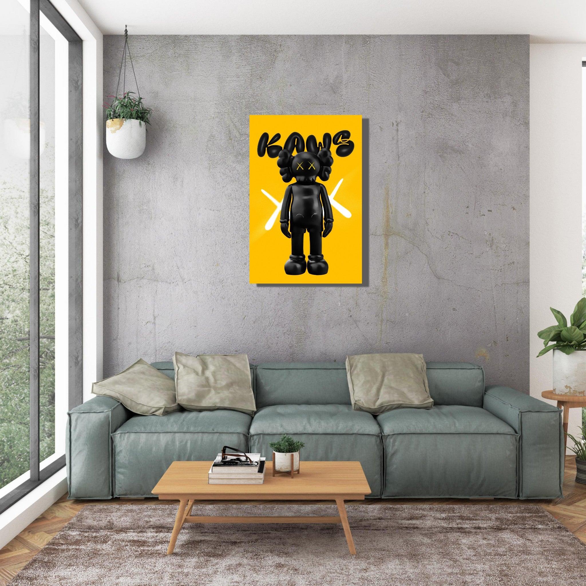 Pop Culture: KAW-Artwork Black and Yellow Metal Wall Art - Wallfix