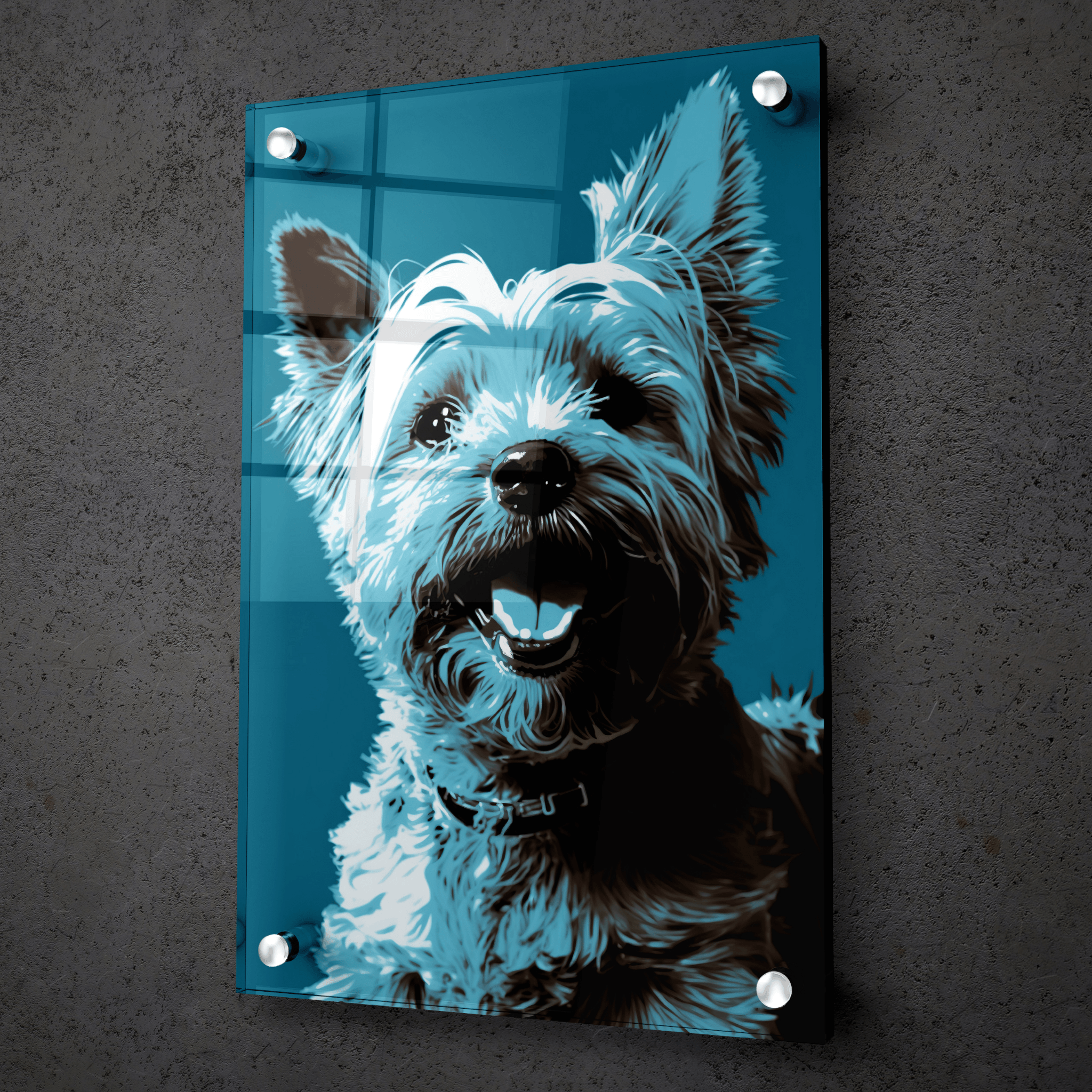Puppy Pop Art: Happy Yorkshire Acrylic Glass Wall Art - Wallfix