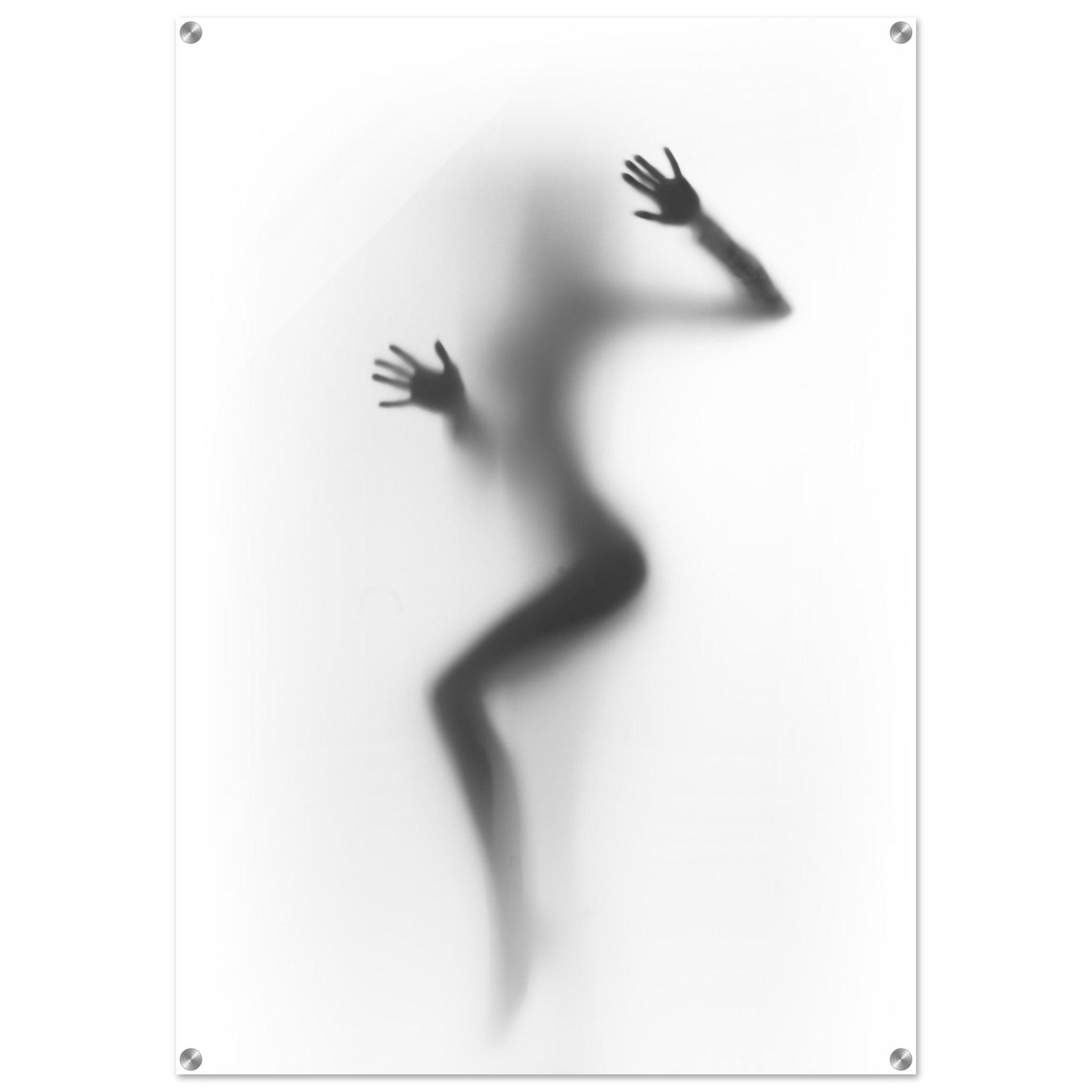 Sensual Reflection: Woman Shape Silhouette Acrylic Glass Wall Art - Wallfix