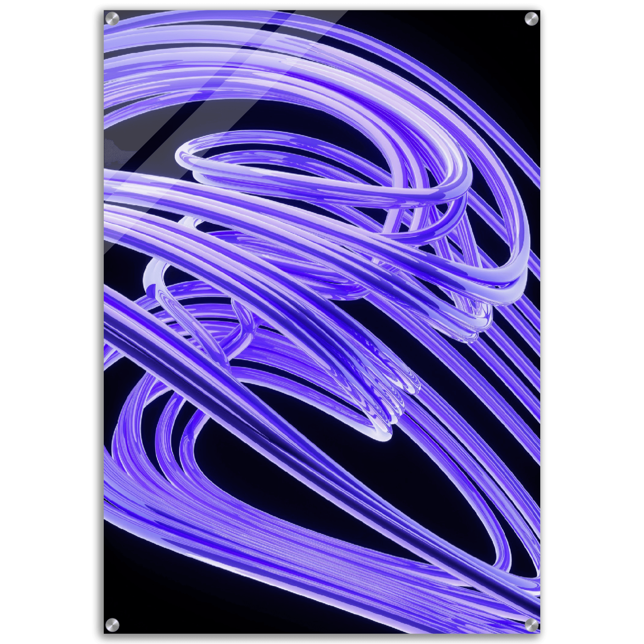 Sensual Swirls: Stunning Violet Curve Acrylic Glass Wall Art - Wallfix