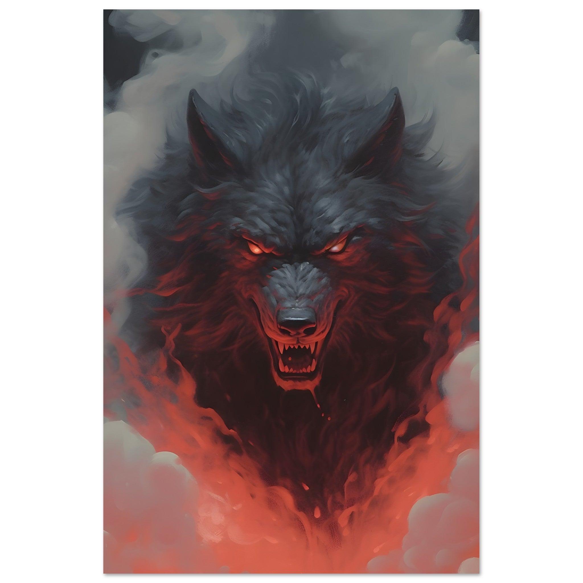 Smoke and Steel: Powerful Wolf Metal Poster - Wallfix