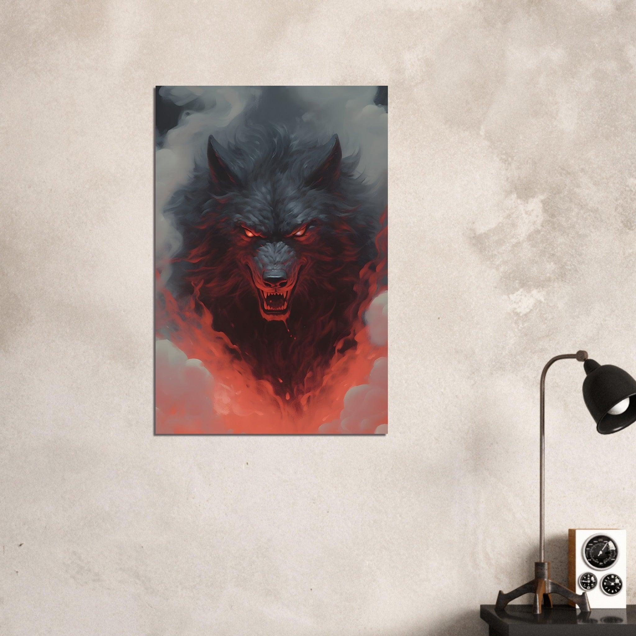 Smoke and Steel: Powerful Wolf Metal Poster - Wallfix