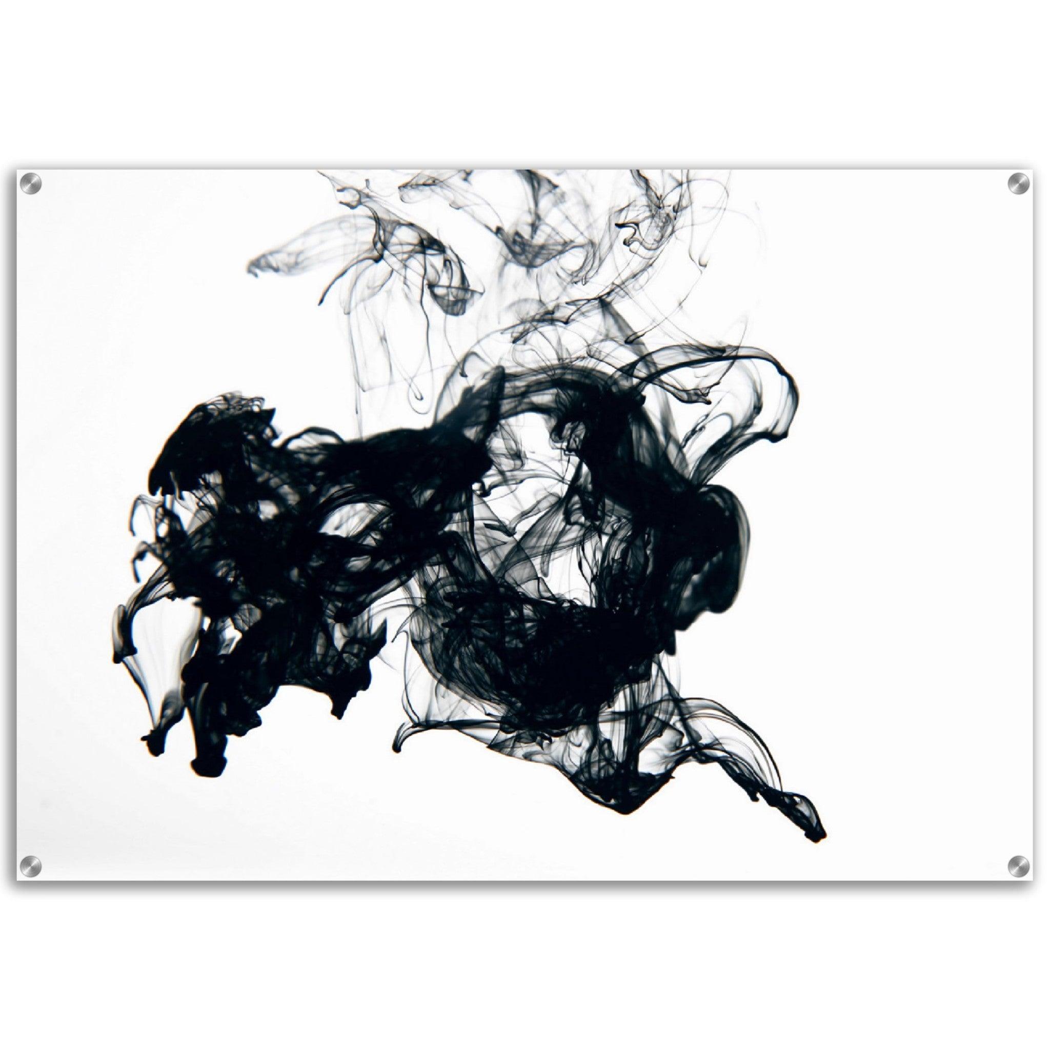 Splash of Contrast: Black Ink Acrylic Glass Wall Art - Wallfix