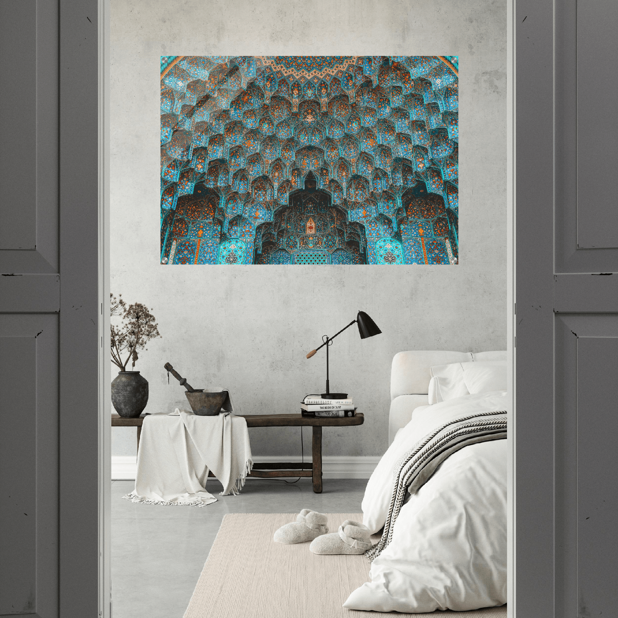 Splendor of Iran: Muqarnas Vault Acrylic Glass Wall Art - Wallfix