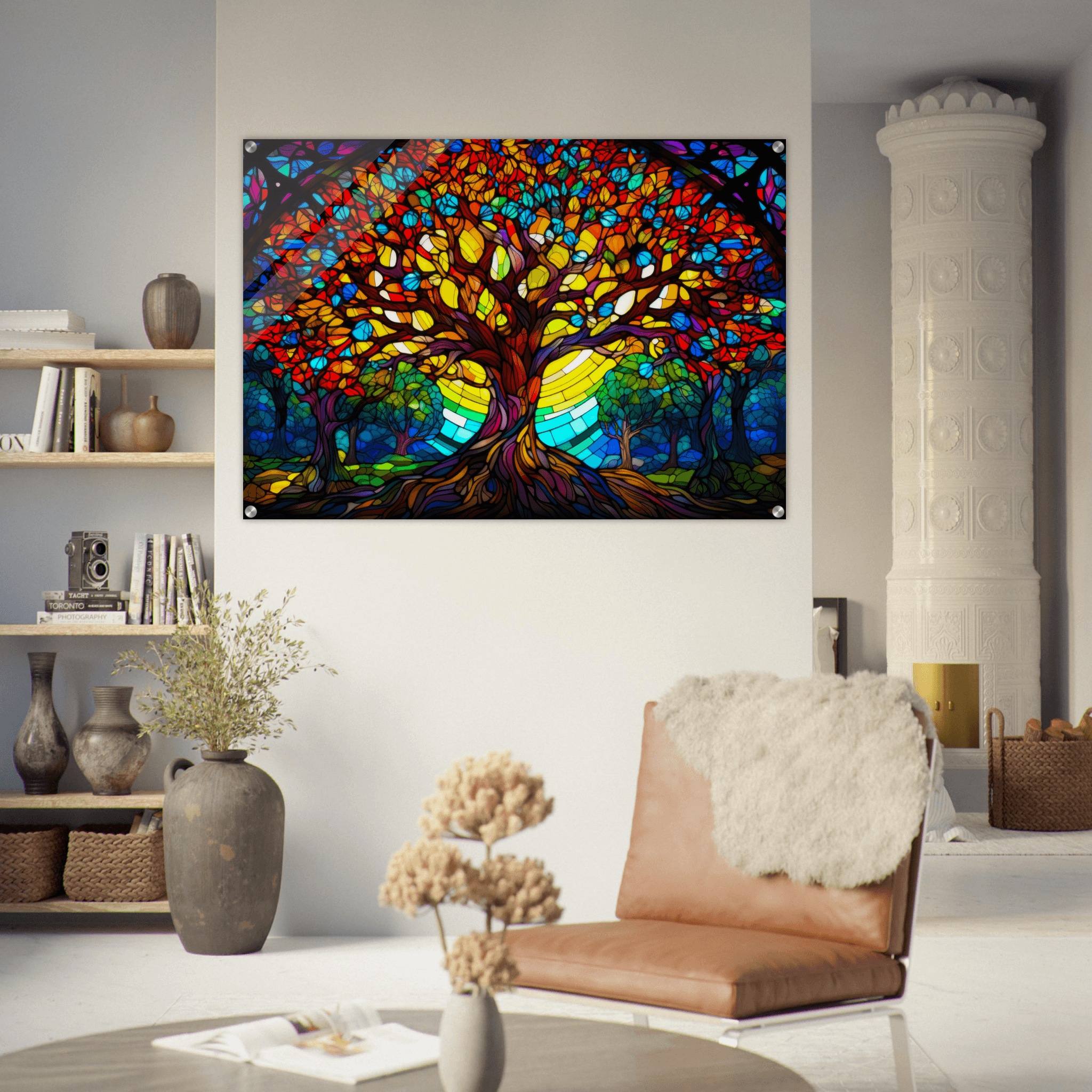 Tree of Life: Stained Glass Acrylic Glass Wall Art - Wallfix