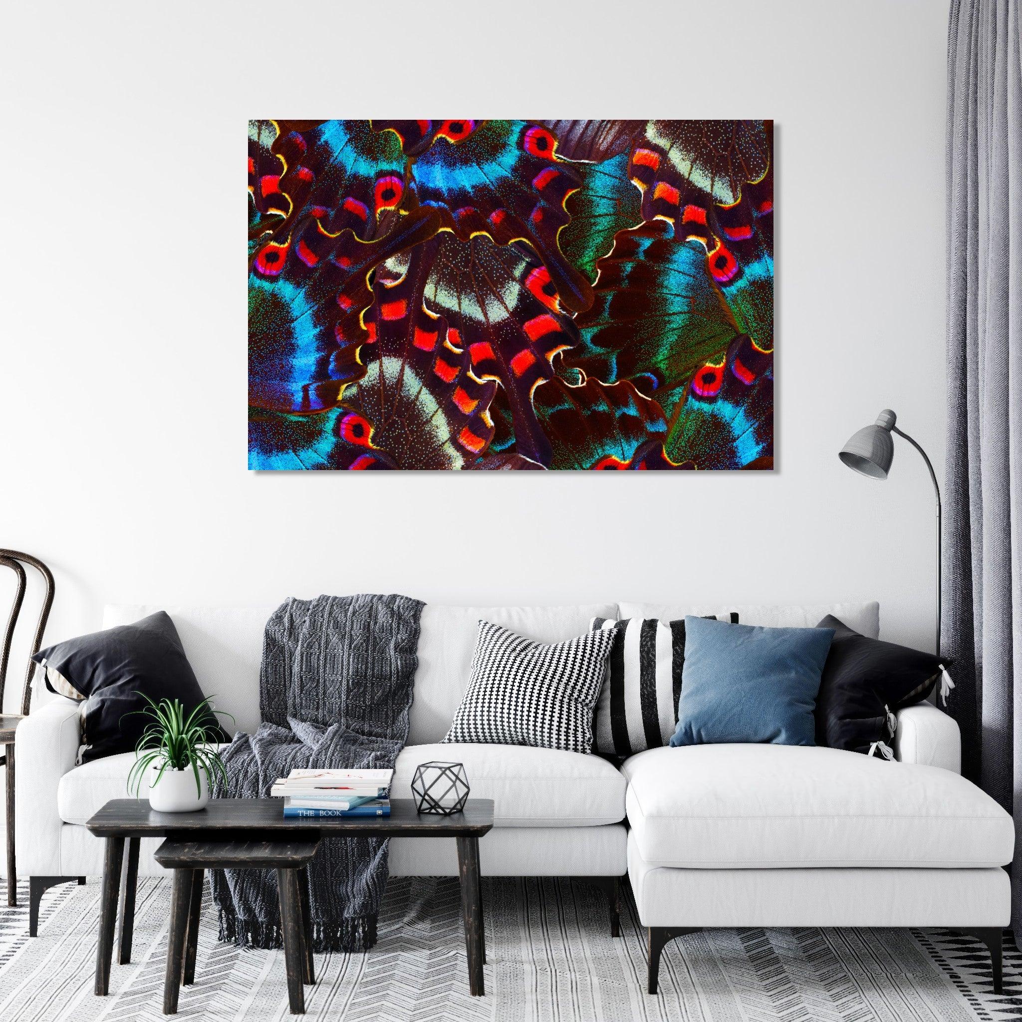 Wings of Color: Bright Butterfly Patterned Metal Wall Art - Wallfix