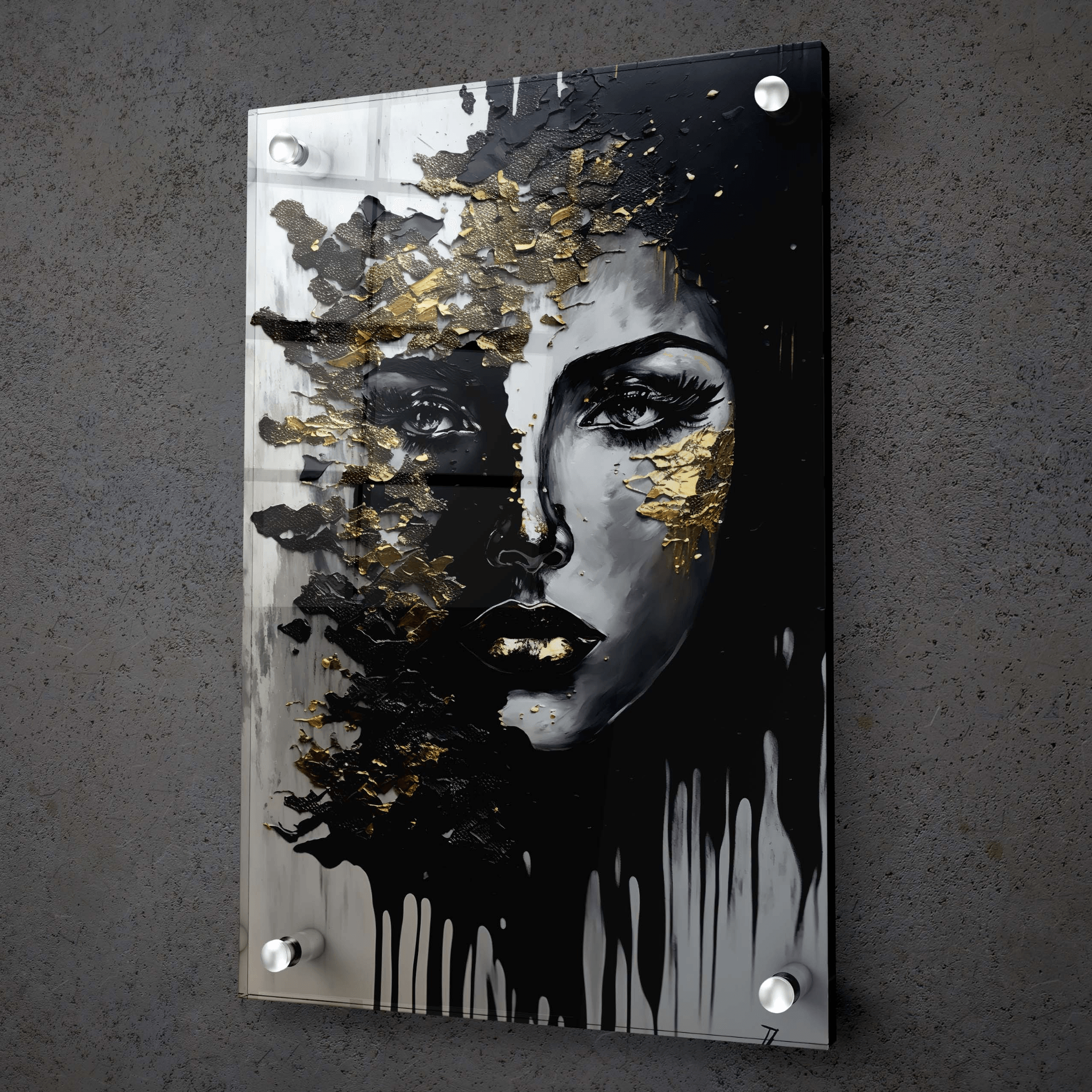 Women's Empowerment: Abstract Oil Acrylic Glass Wall Art - Wallfix