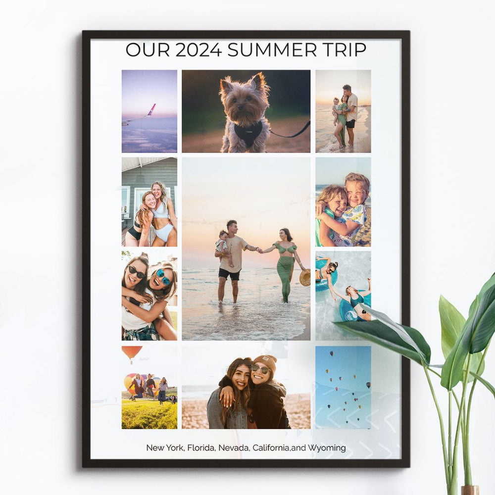 Personalized Photo Collage Summer Trip Poster - 11 Images