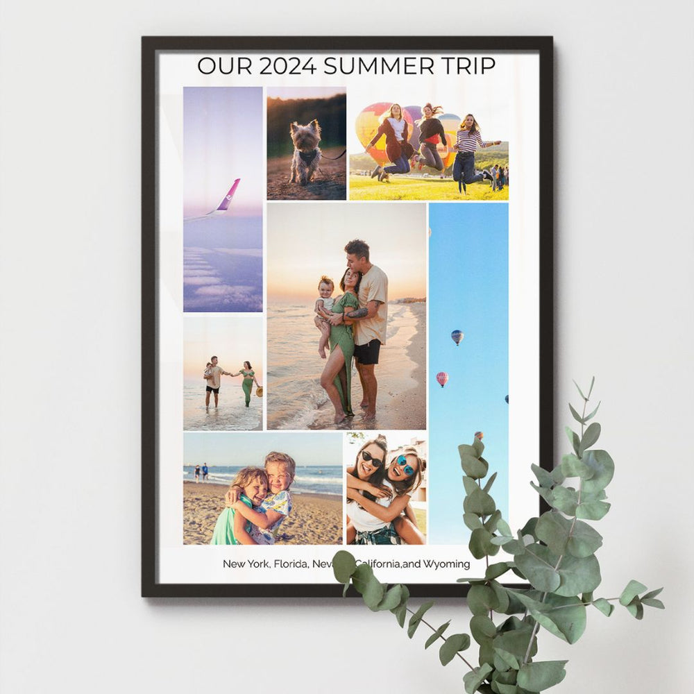 Personalized Photo Collage Summer Trip Poster - 8 Images