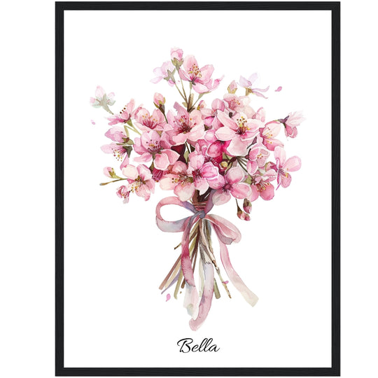 Personalized Birth Flower Bouquet Poster