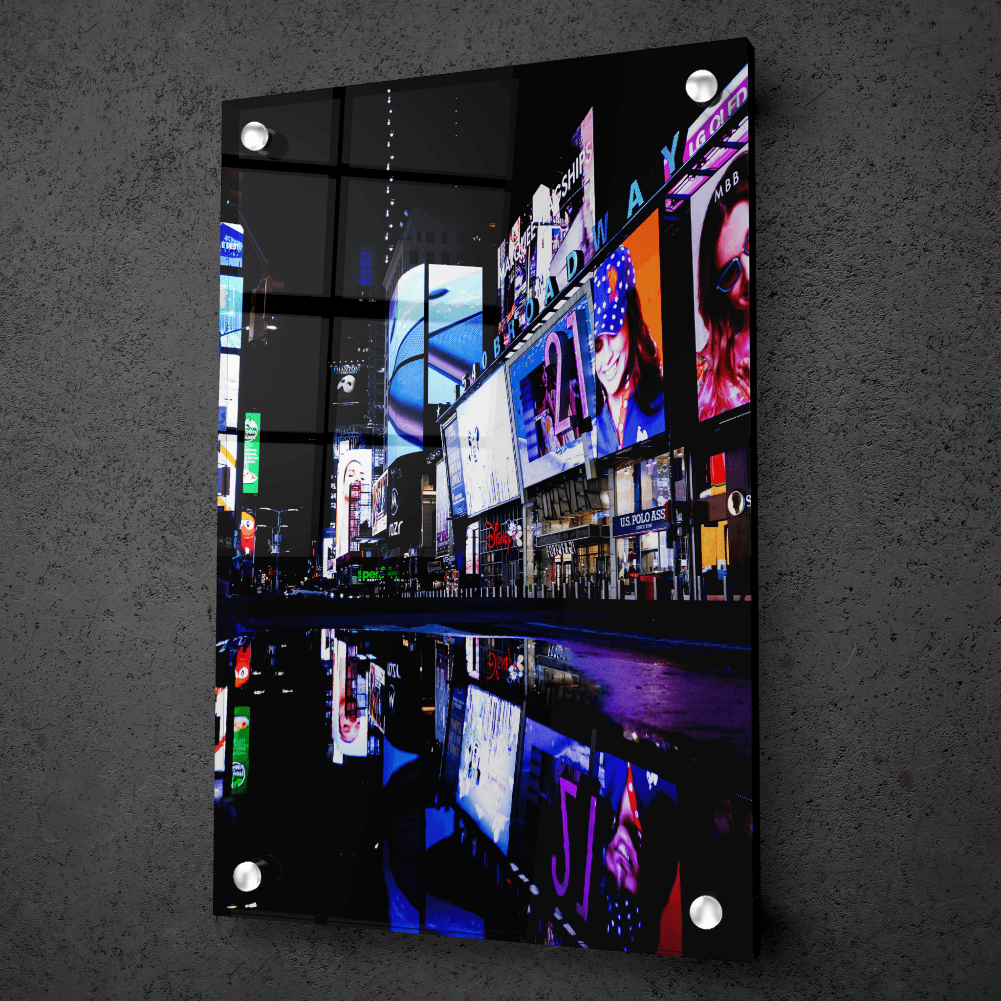 City Lights: New York Street Acrylic Glass Wall Art - Wallfix