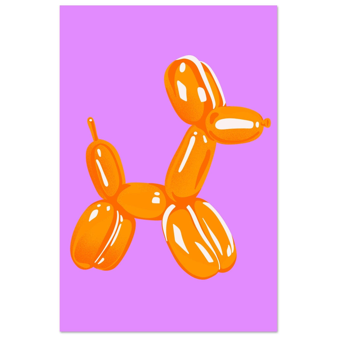 Pop Culture: Retro Orange Balloon Dog Metal Wall Art - Wallfix