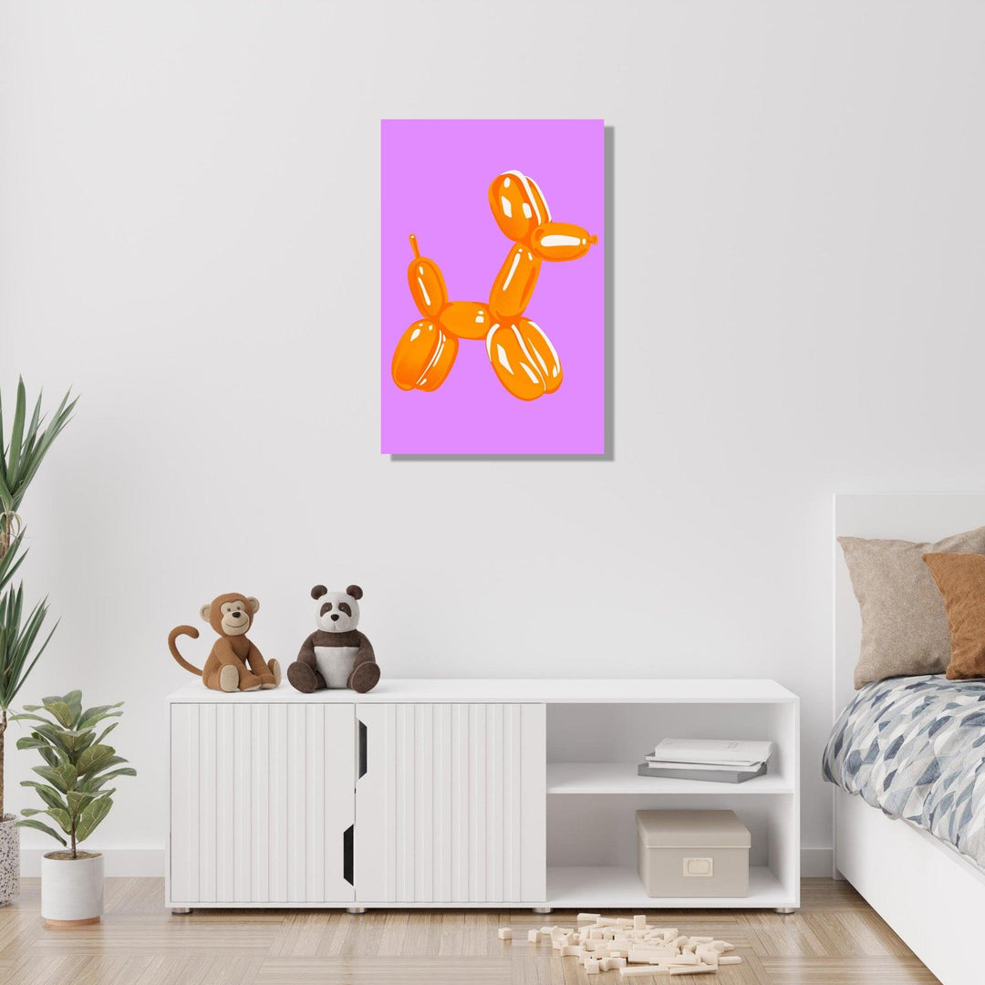 Pop Culture: Retro Orange Balloon Dog Metal Wall Art - Wallfix